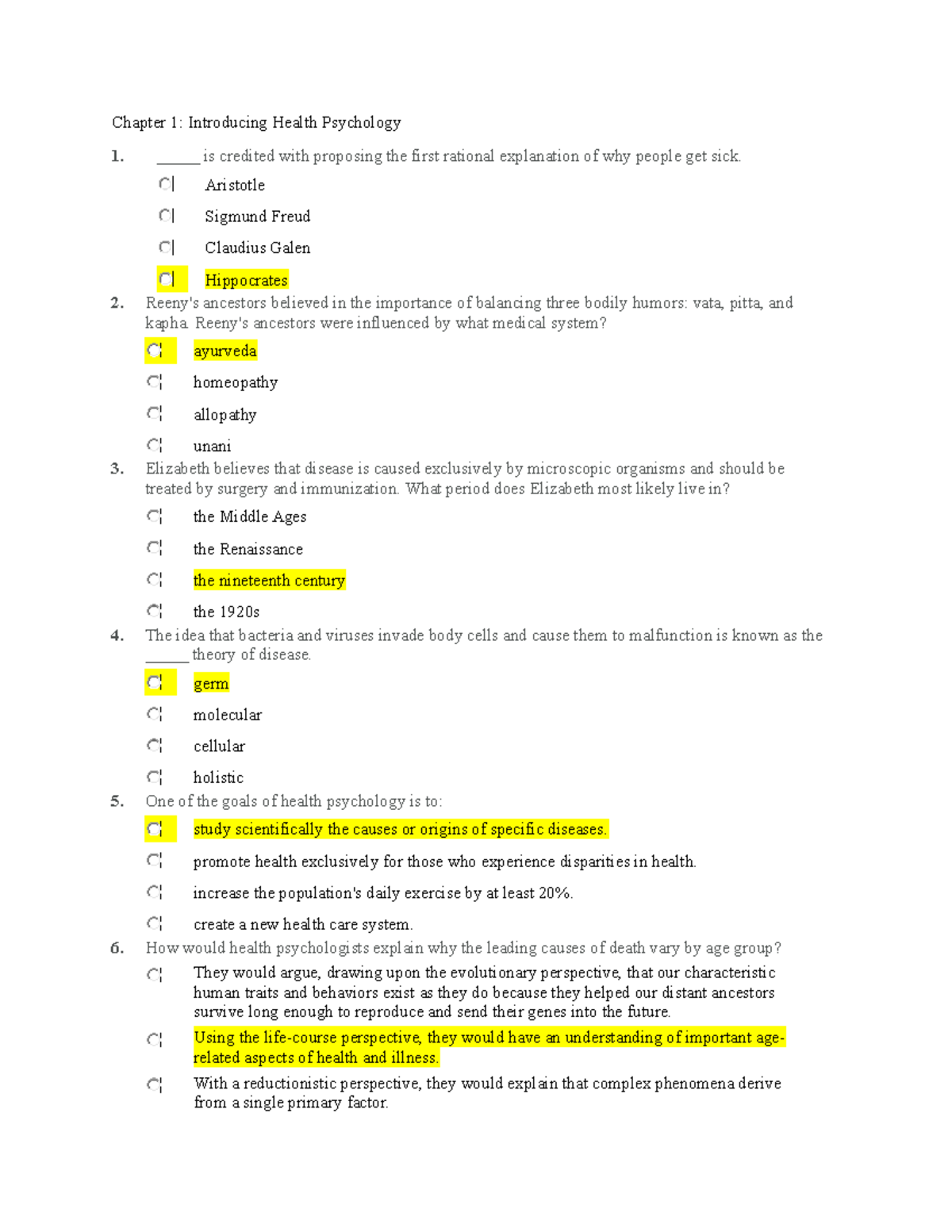 Chapter 1 And 2 Practice Quiz - Chapter 1: Introducing Health ...