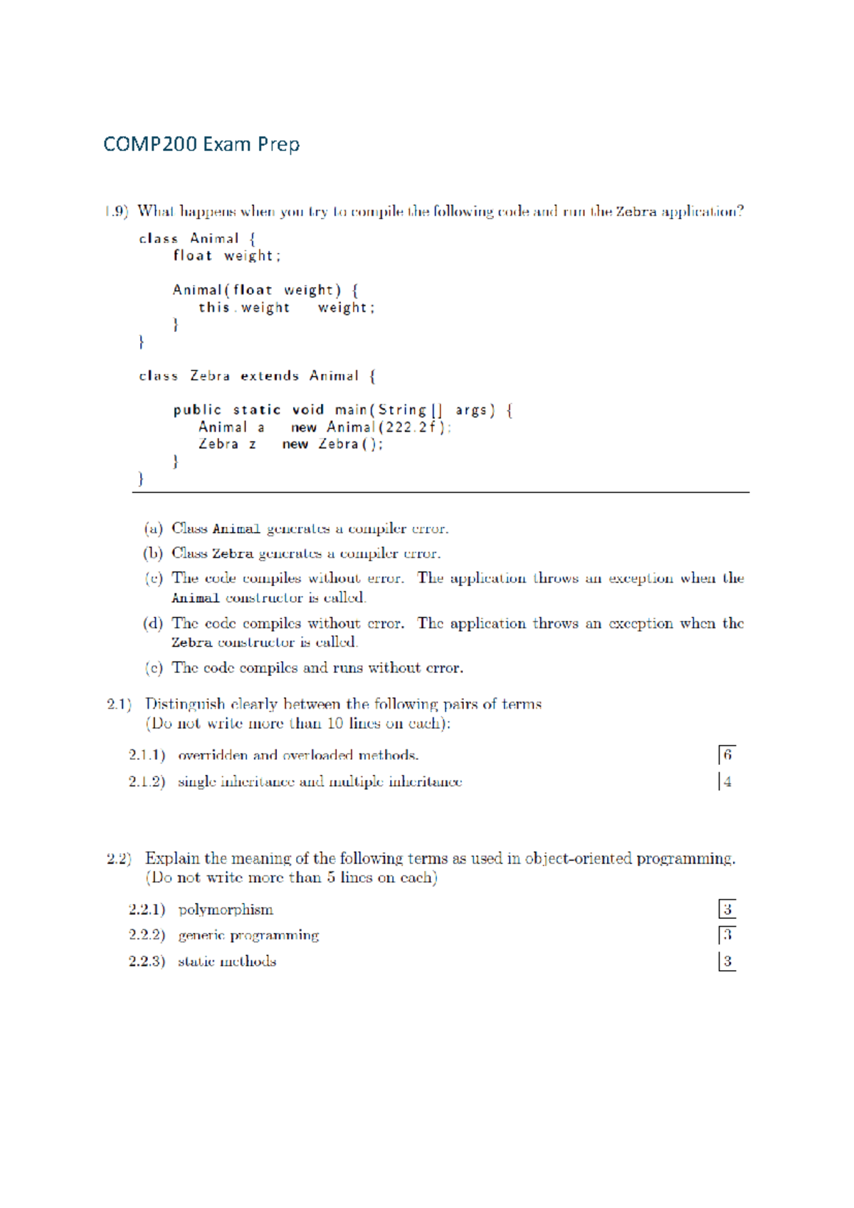 COMP200 Exam-Questions - COMP200 Exam Prep 5 What colour is the ...