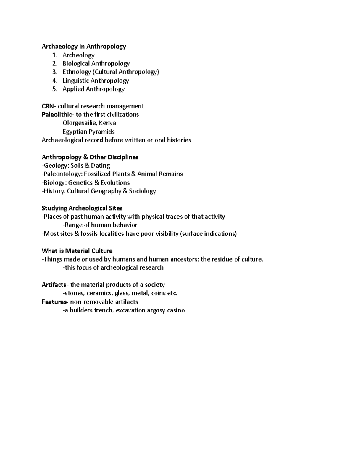 Archaeology Anthropology Archaeology in Anthropology 1. Archeology 2