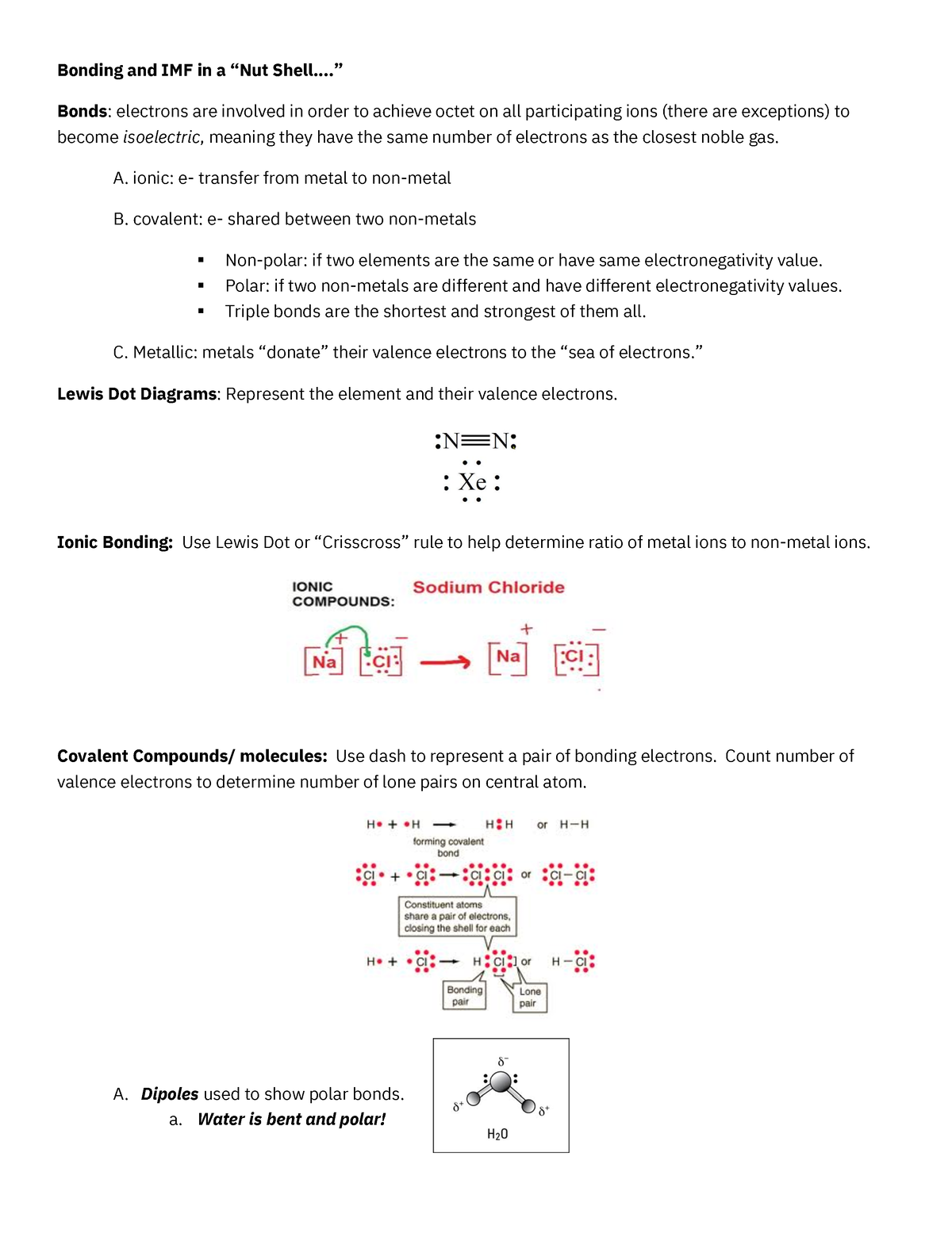 Bonding and IMF in a nutshell - Bonding and IMF in a “Nut Shell ...