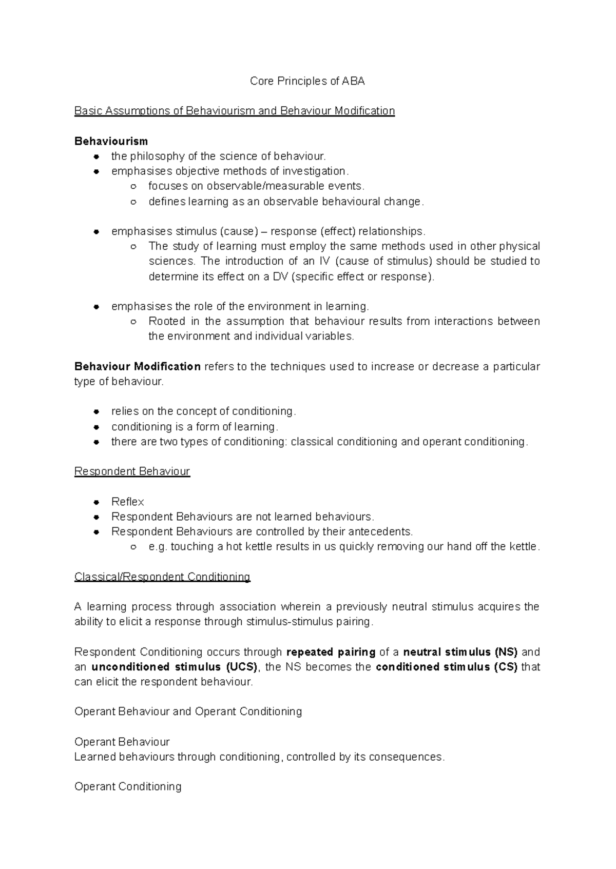 Topic 1 – Core Principles of ABA - Core Principles of ABA Basic ...