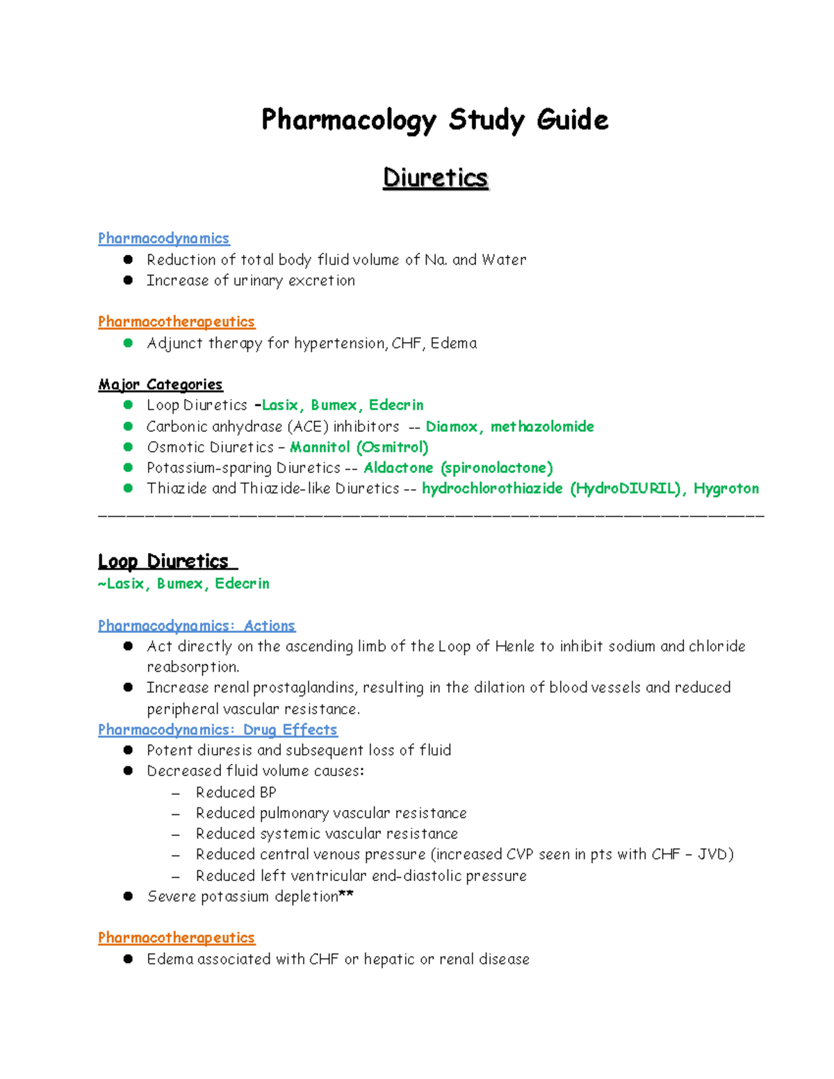 Pharmacology Study Guide copy - Pharmacology Study Guide ...
