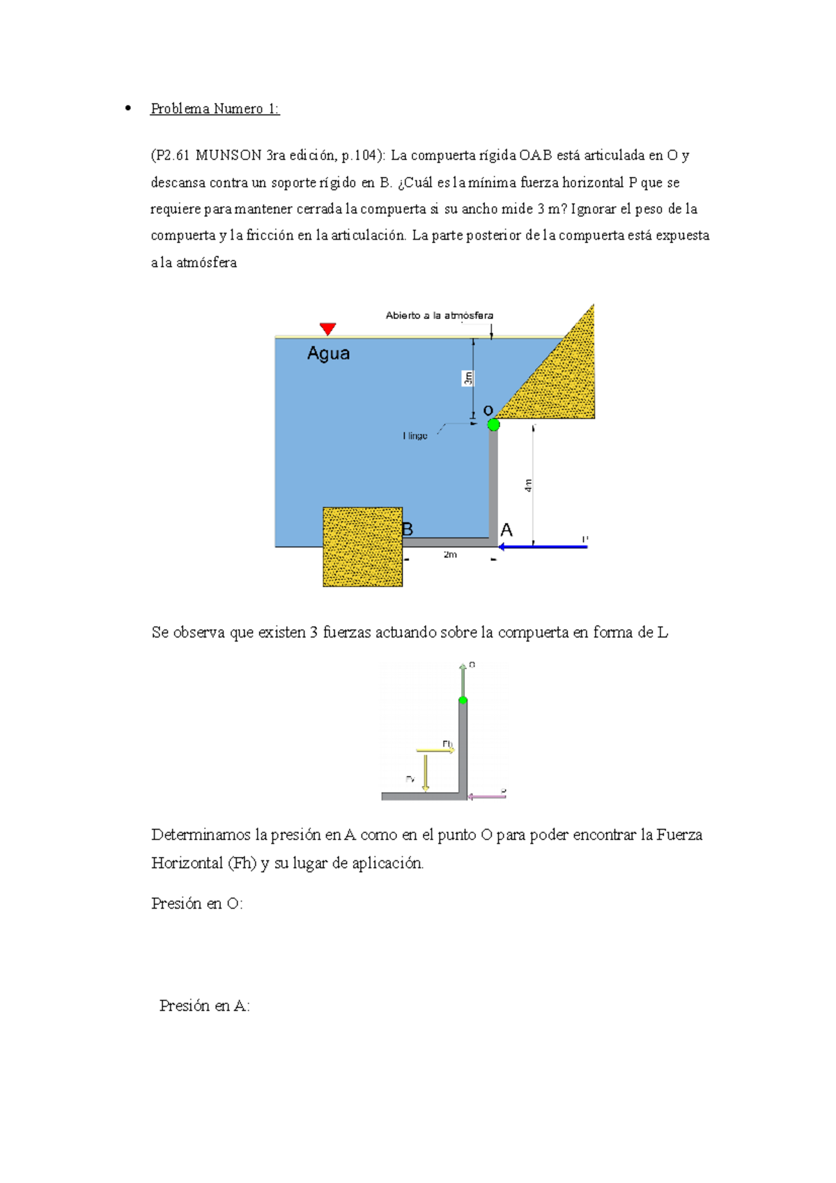 Ejercicio 1, 2, 3 ,5, 6 Y 7 - Problema Numero 1: (P2 MUNSON 3ra Edición ...