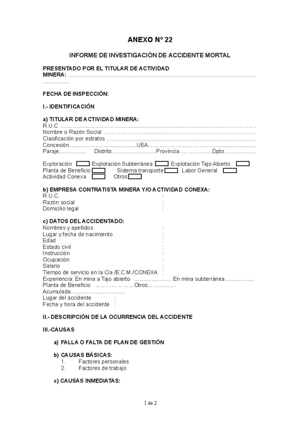 Anexo 22 Espero que te ayude ANEXO Nº 22 INFORME DE INVESTIGACIÓN