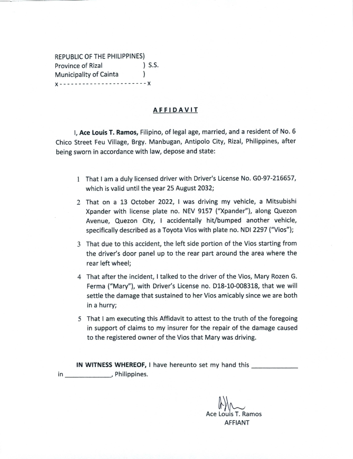 Affidavit of Lost - BS Criminology - Studocu