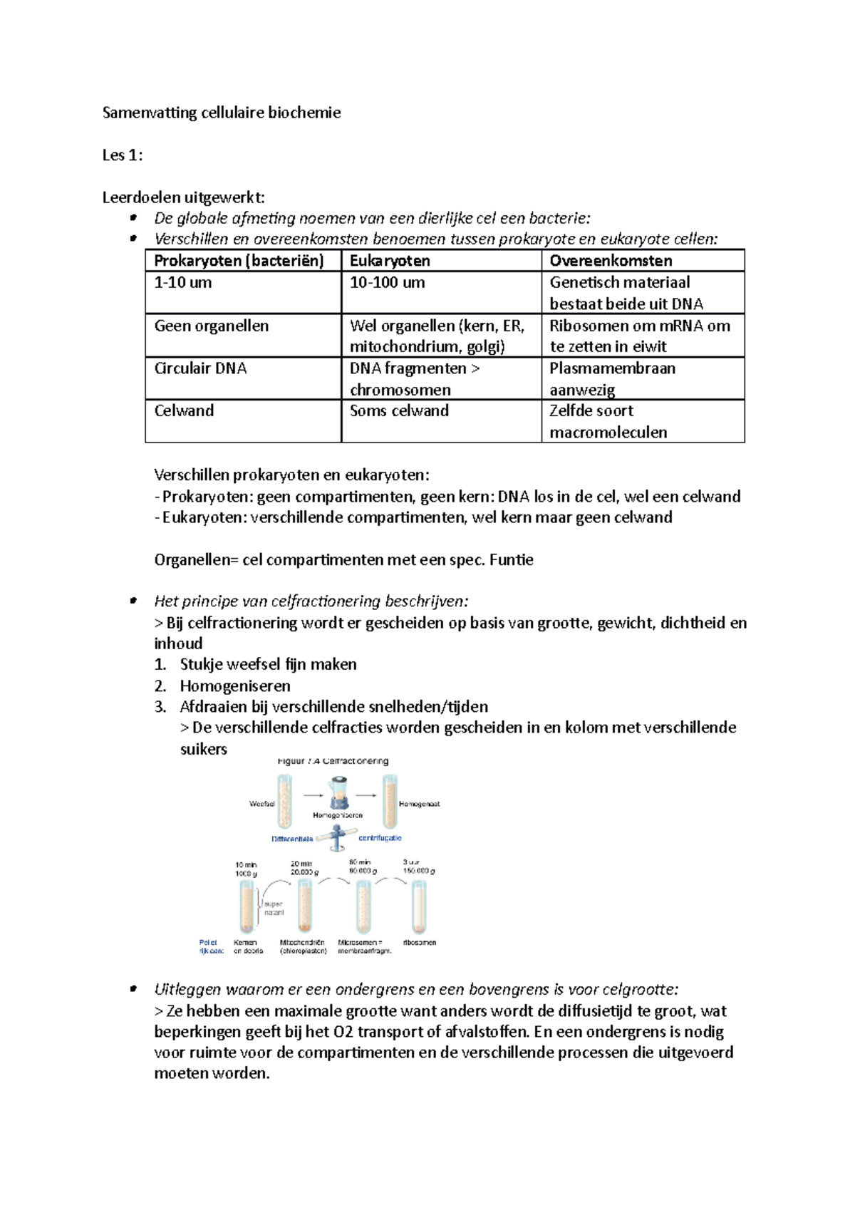 Samenvatting Life Sciences Cellulaire Biochemie 2021 - Samenvatting ...