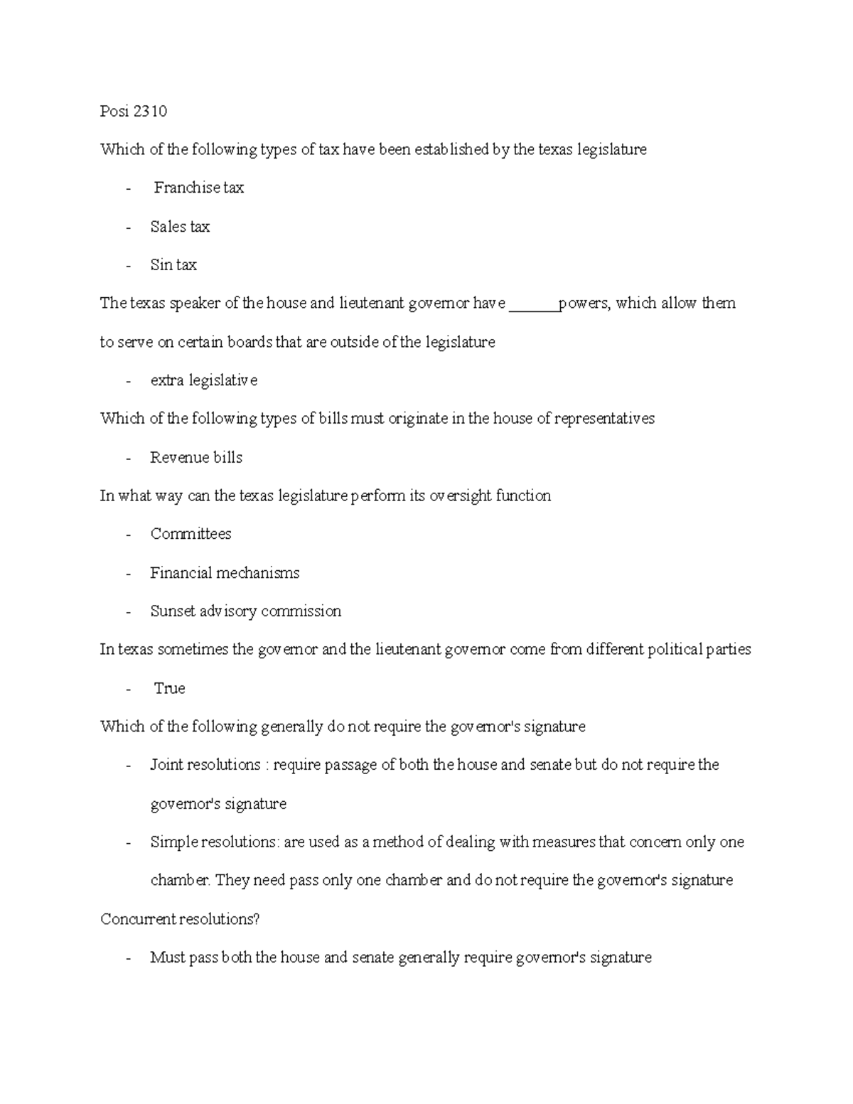 Posi Assignment 3 - Posi 2310 Which Of The Following Types Of Tax Have ...