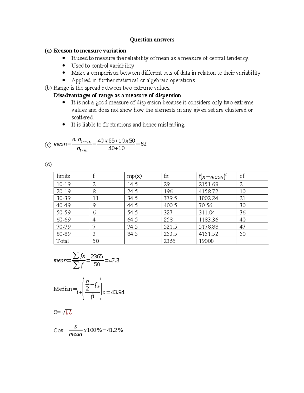 Answers to introduction to business statistics - Question answers (a ...