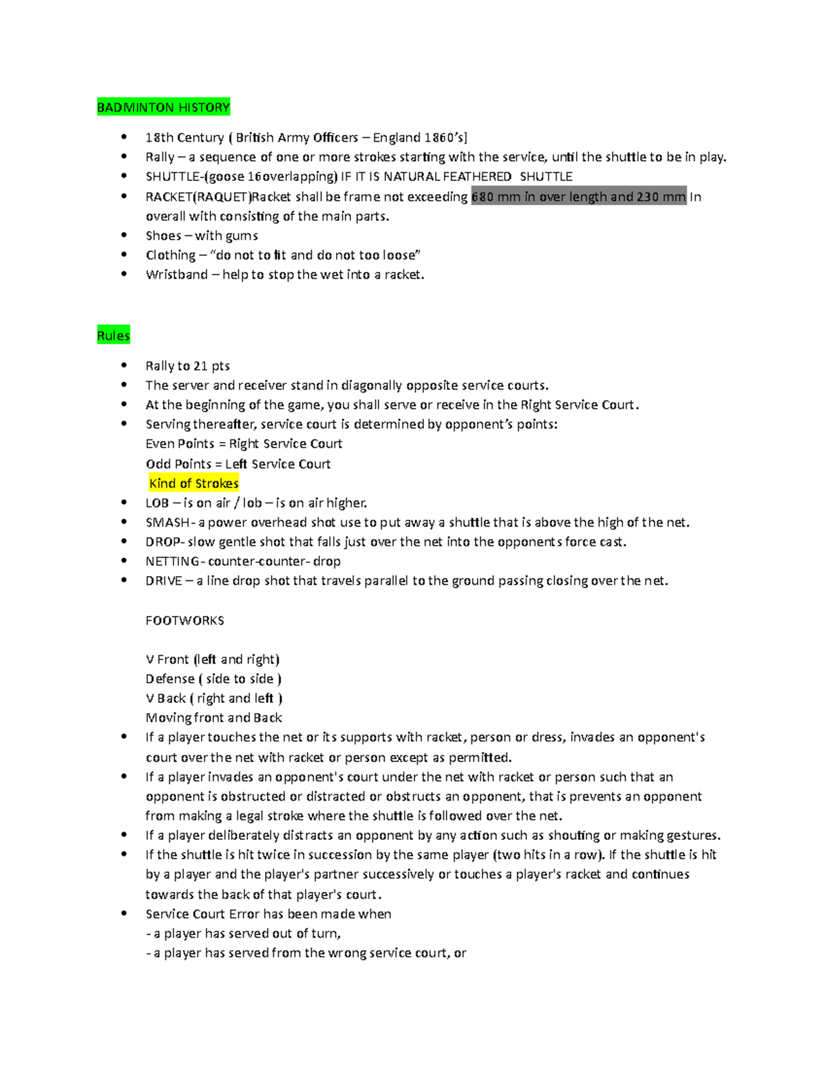 Badminton History ndkx.. BADMINTON HISTORY 18th Century ( British