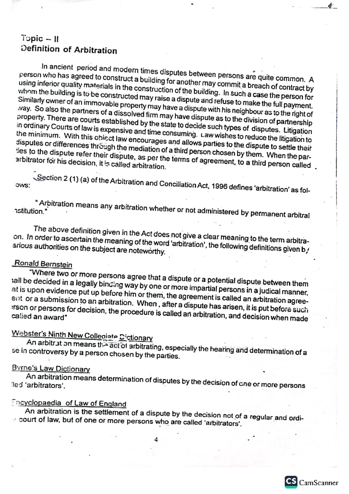 Definition of Arbitration - lawyer - CamScanner CamScanner - Studocu