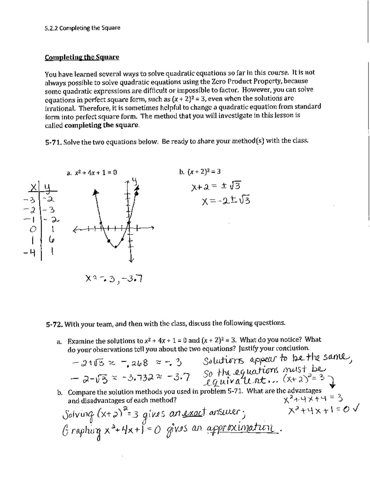 completing-the-square-answer-key-studocu