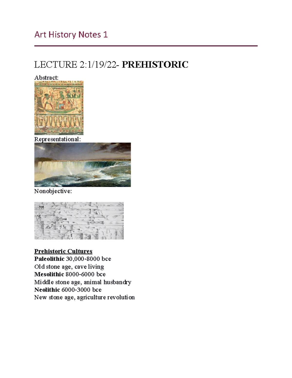 Art Lecture Notes 1 Art History Notes 1 Lecture 2 1 19 22 Art Lecture Notes 1 Art History Notes 1 Lecture 2 1 19 22