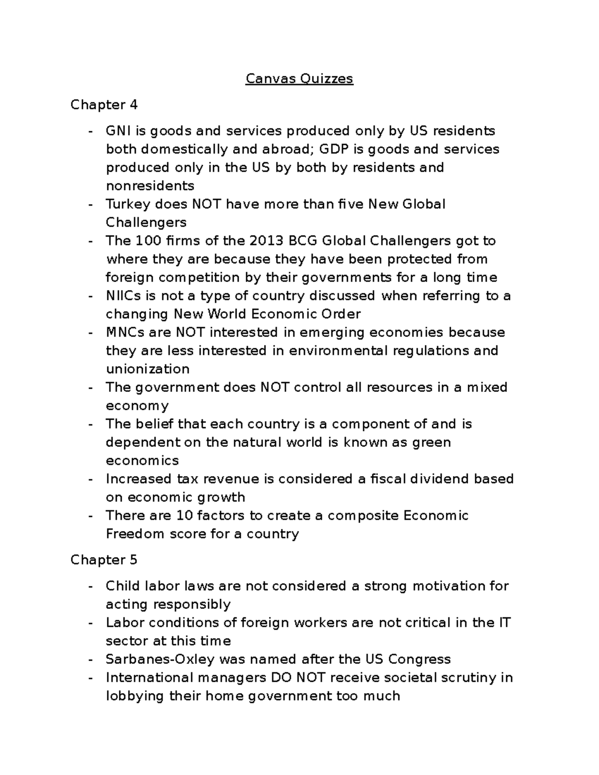 D270.4 - Chapter 1 Notes - Canvas Quizzes Chapter 4 GNI Is Goods And ...