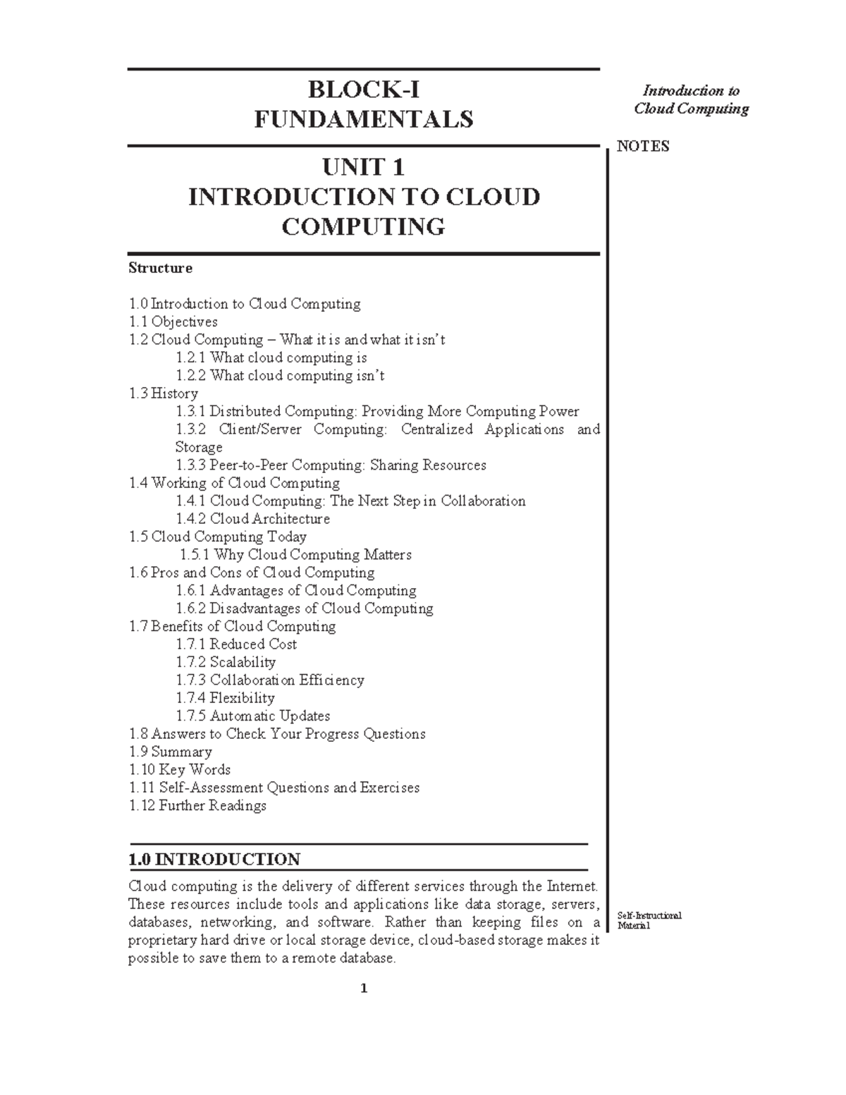 Cloudcomputingunit 1 - CLOUD - BLOCK-I FUNDAMENTALS UNIT 1 INTRODUCTION ...