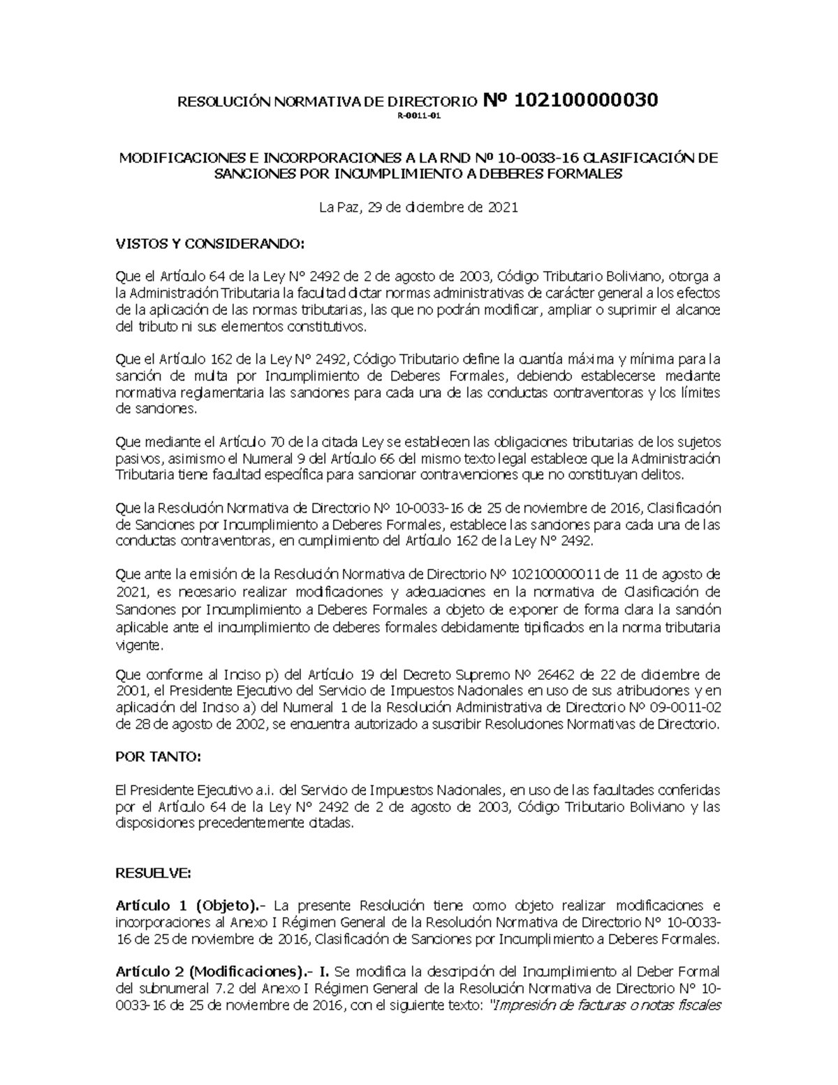 4 RND N° 102100000030 - ESTA ES UN DOCUMENTO DONDE SE EXPLICARESOLUSIÓN ...