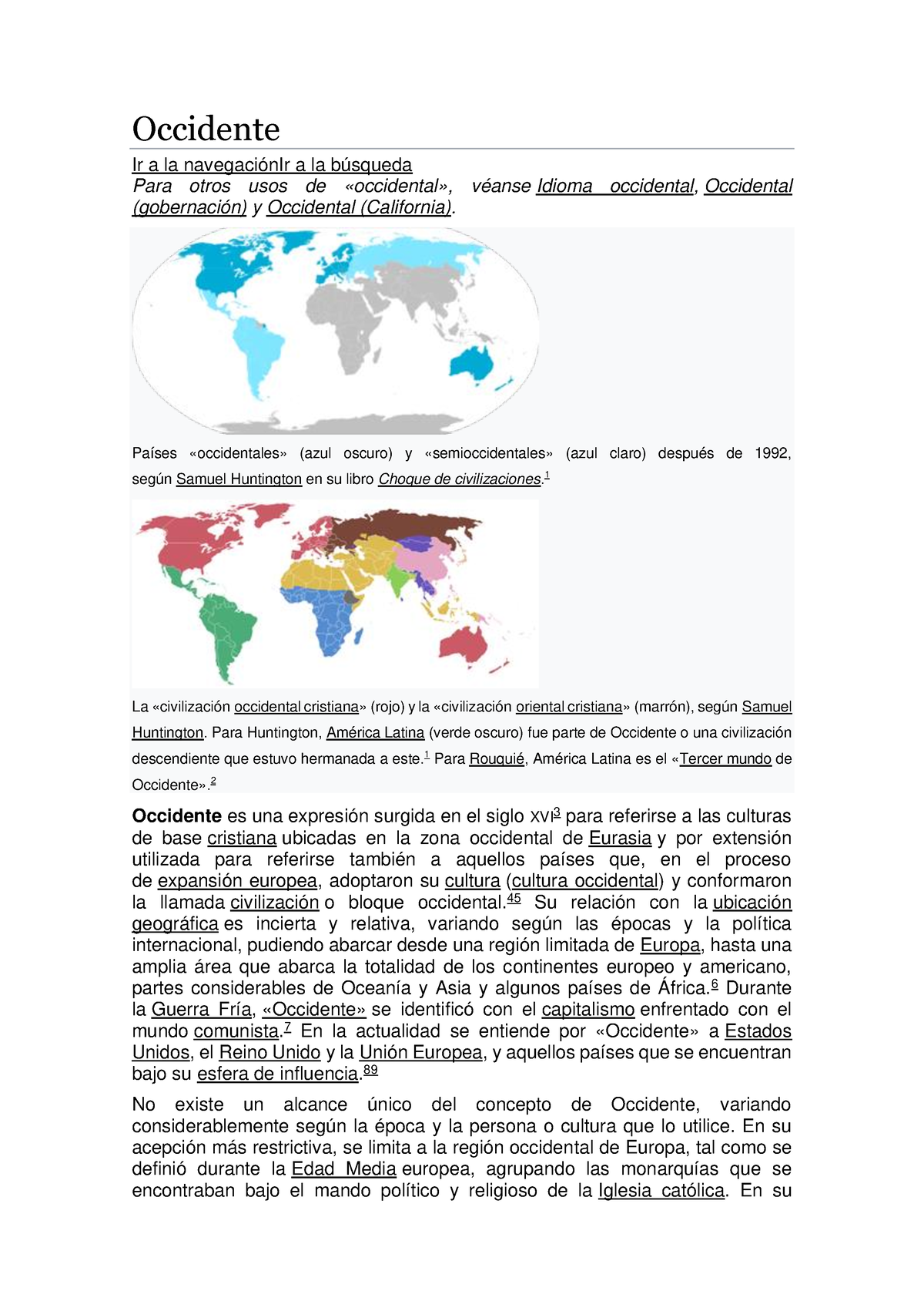 Occidente - Historia - Occidente Ir A La NavegaciónIr A La Búsqueda ...