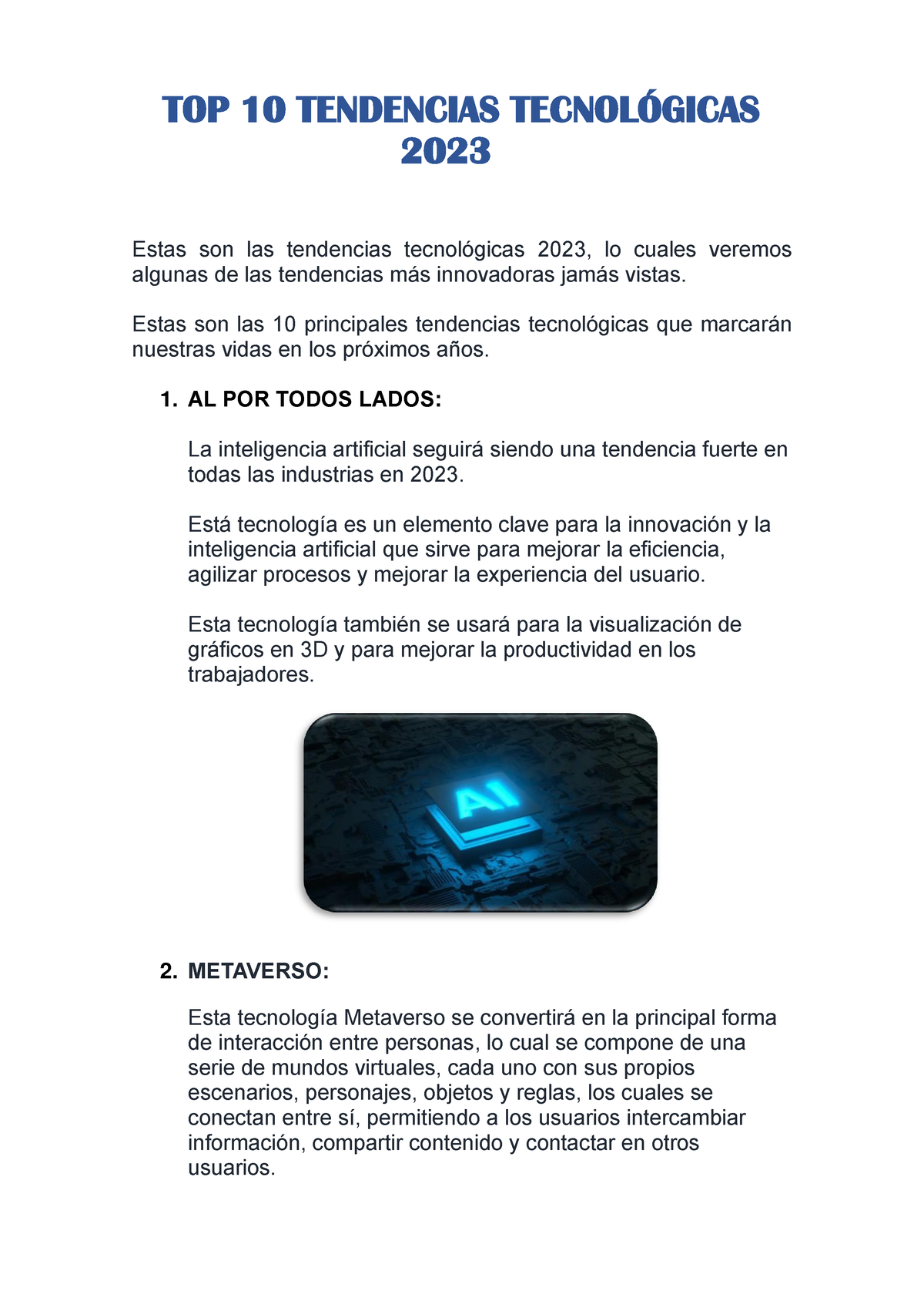 TOP 10 Tendencias Tecnológicas - TOP 10 TENDENCIAS TECNOL”GICAS 2023 ...