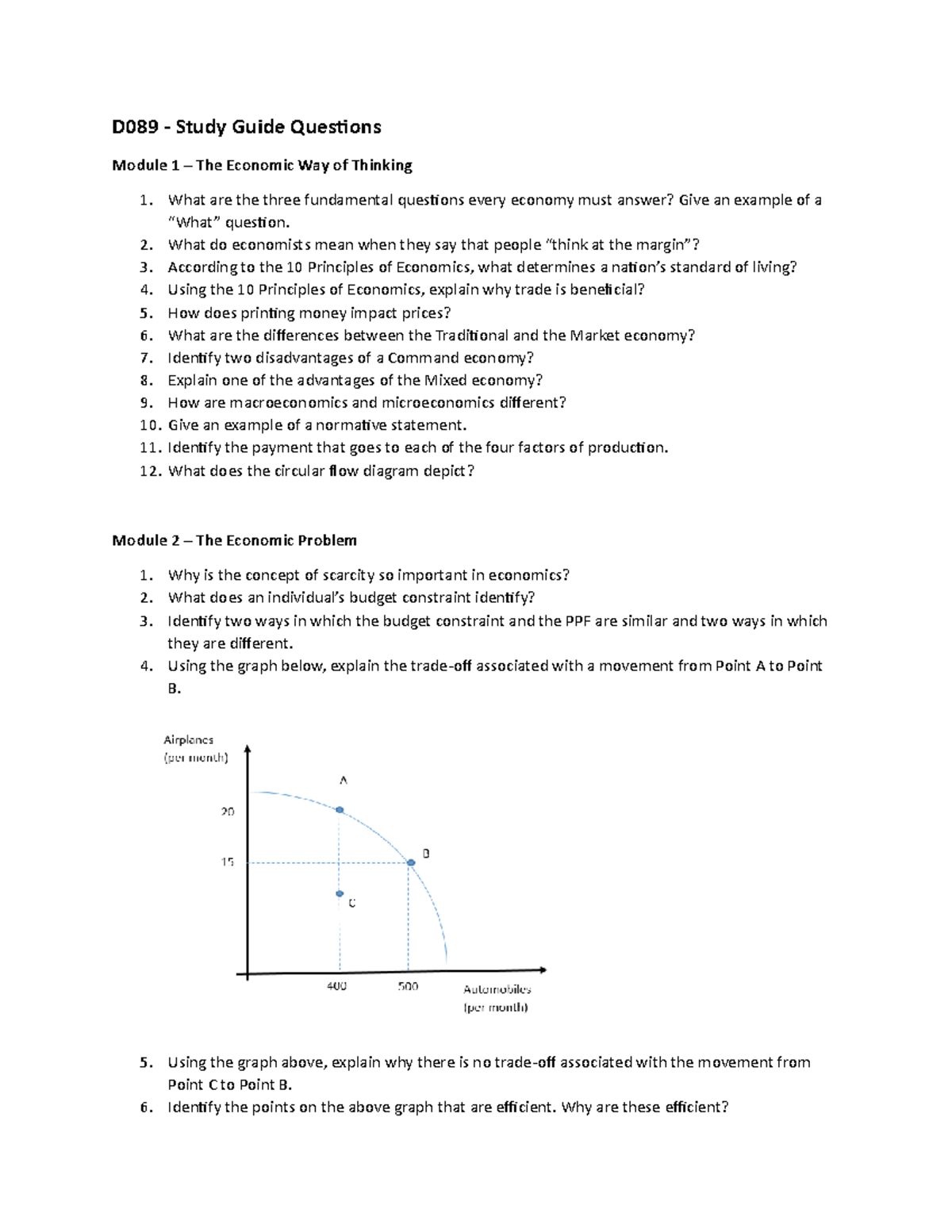 D089 - Study Guide Questions - D089 - Study Guide Questions Module 1 ...