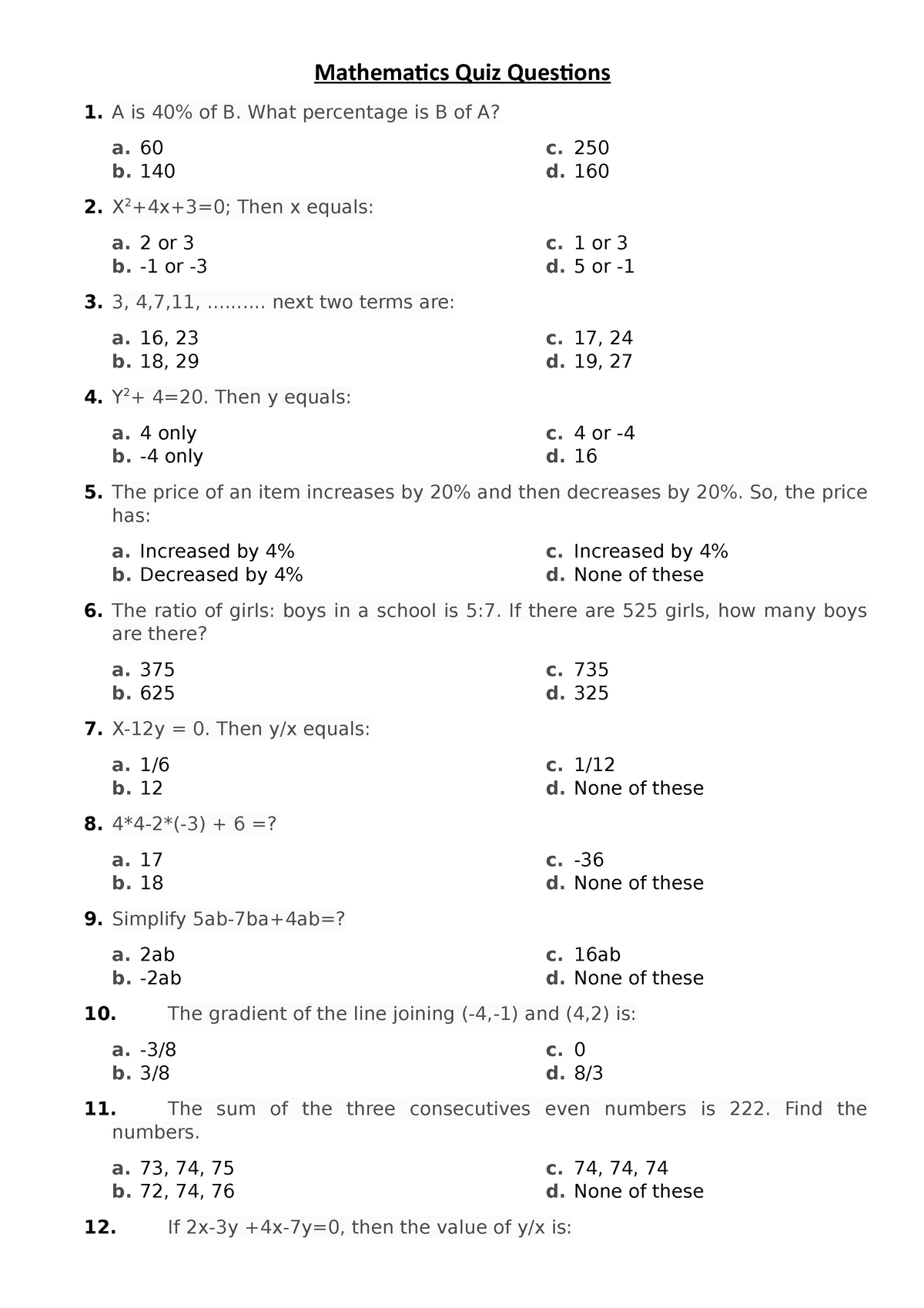 mathematics-quiz-questions-what-percentage-is-b-of-a-a-60-b-140-c