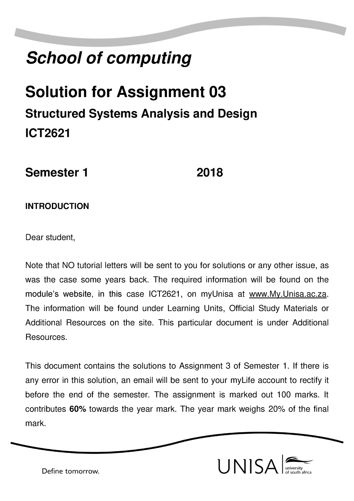 ict2612 assignment 3 solutions