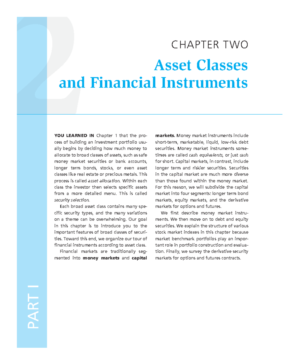 Ch-2 Asset Classes and Financial Instruments - 2 2 YOU LEARNED IN ...