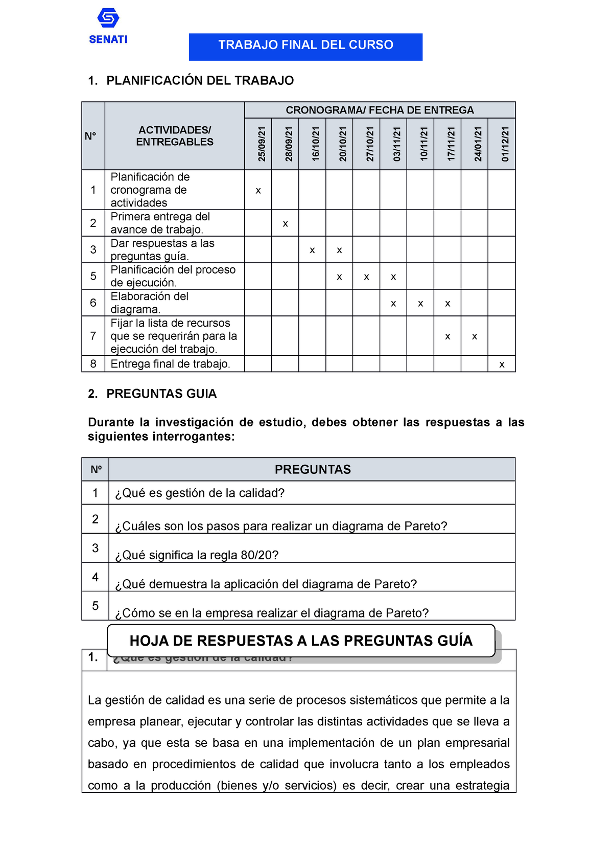 Gestion Aprendizaje 1 PlanificaciÓn Del Trabajo N° Entregablesactividades Cronograma Fecha 6073