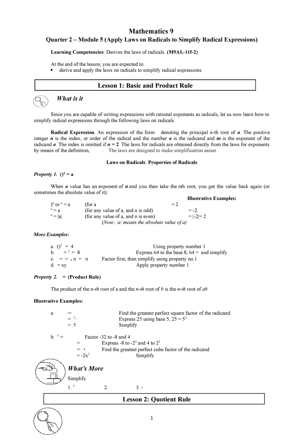 Grade 7 Mathematics Quarter 2 Module 5 Answer Key