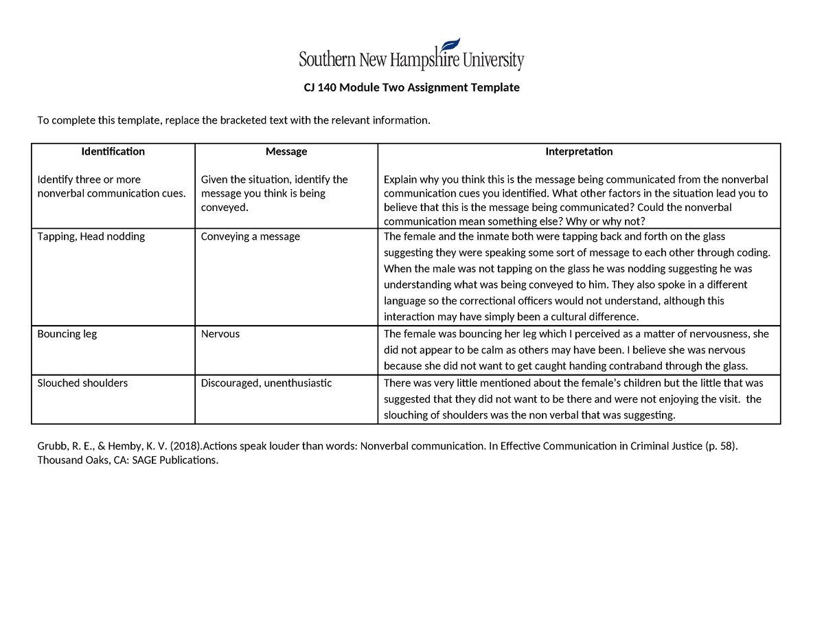 CJ 140 Module Two Assignment Template - Identification Identify Three ...