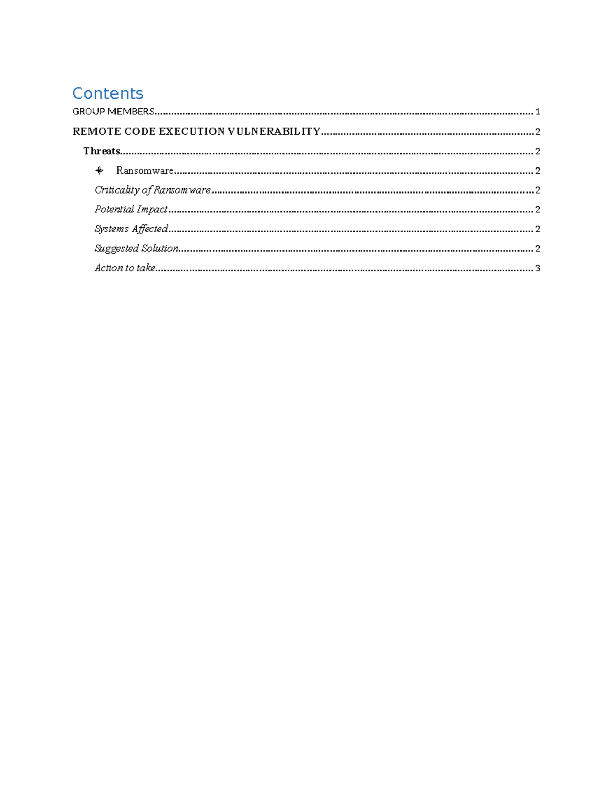 Windows System Vulnerability - Contents GROUP - Studocu