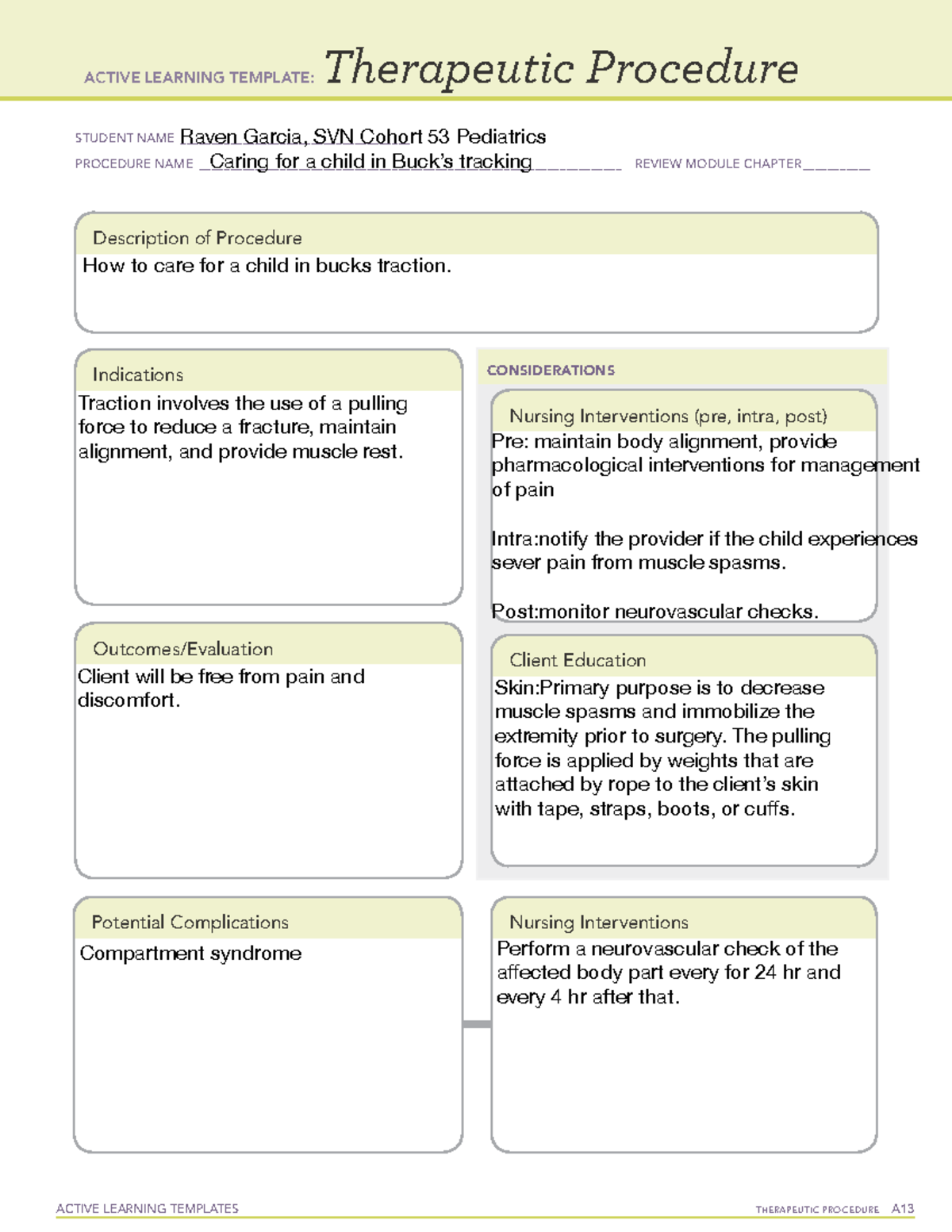 Report 9 15 - Notes - ACTIVE LEARNING TEMPLATES THERAPEUTIC PROCEDURE A ...