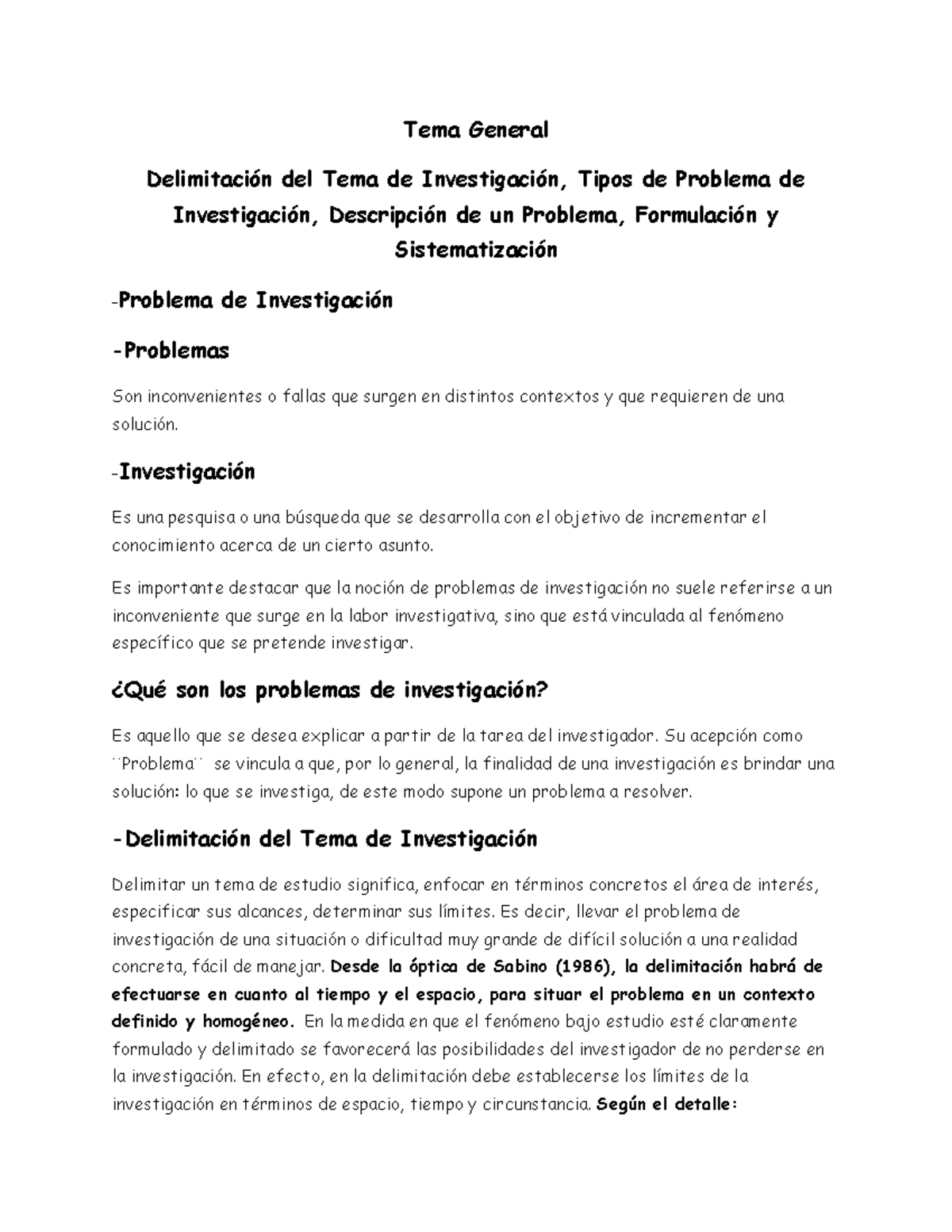 Exposición - mmm - Tema General Delimitación del Tema de Investigación ...
