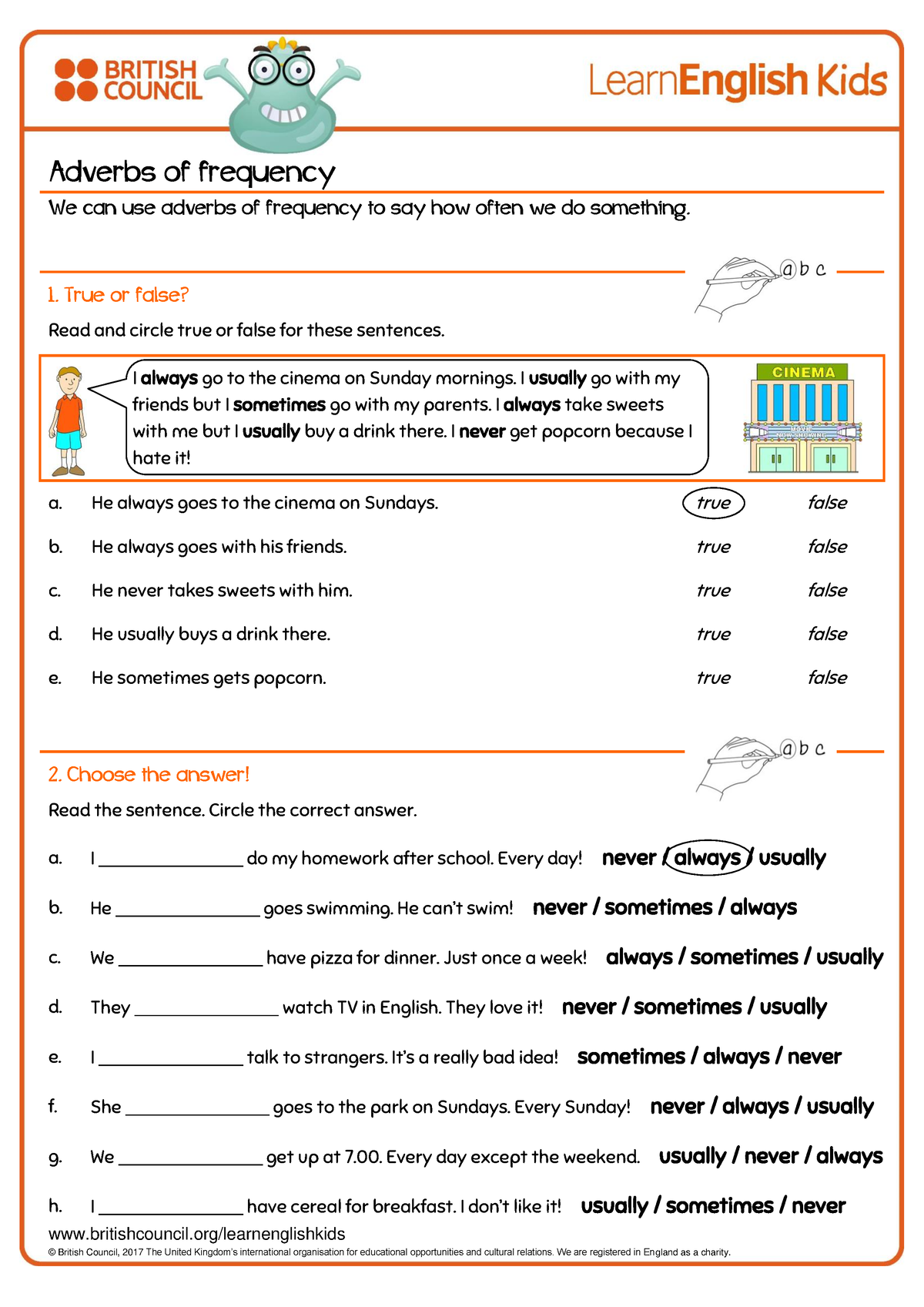 Adverbs Of Frequency Worksheet British Council