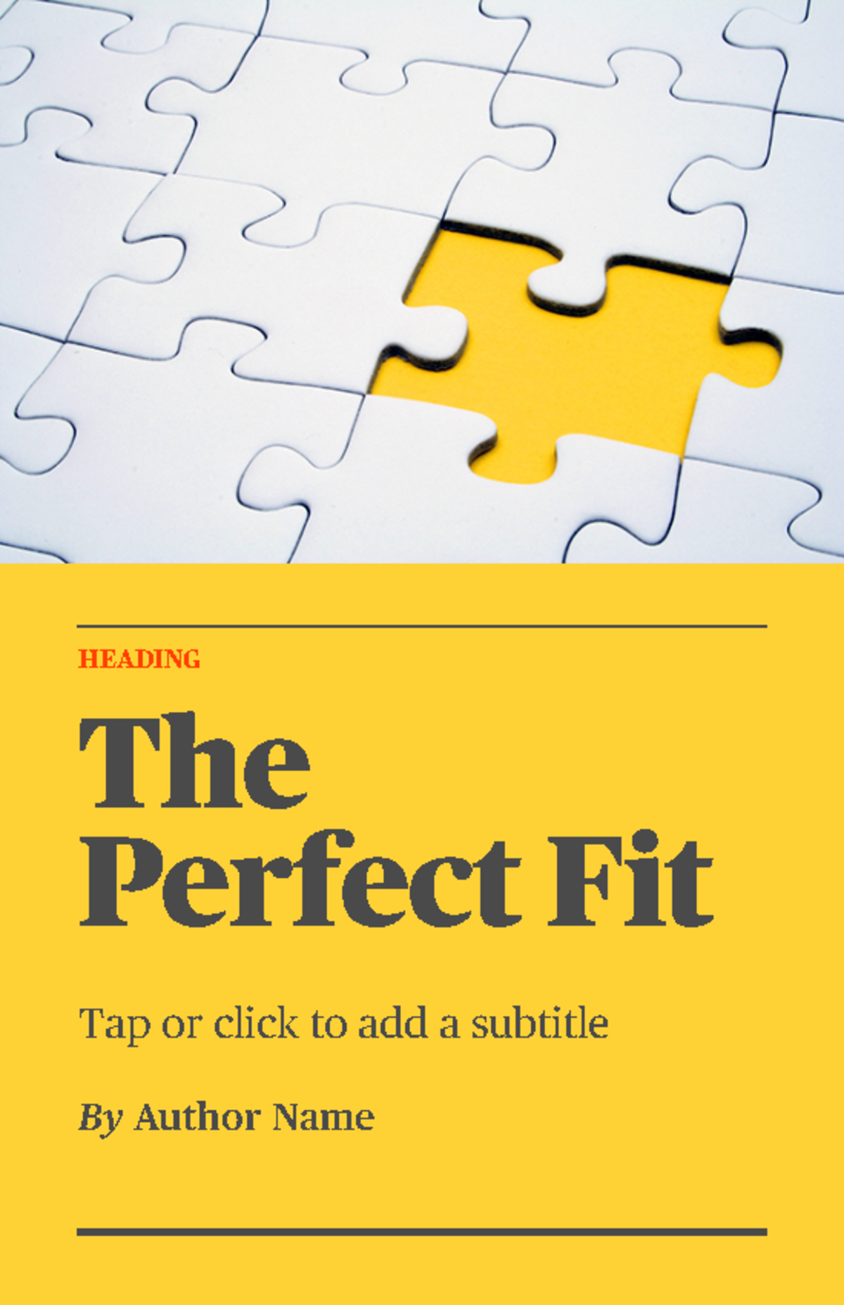 Puzzle piece assignment - ####### HEADING The Perfect Fit Tap or click ...