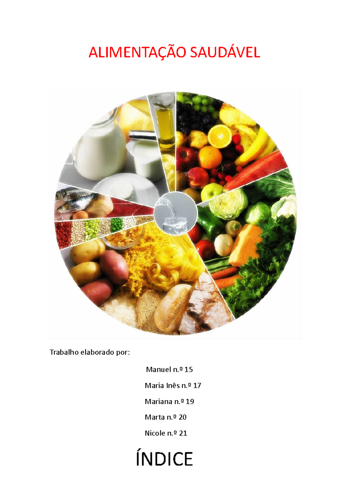 Trabalho Alimentação Saudável - ALIMENTAÇÃO SAUDÁVEL Trabalho elaborado ...
