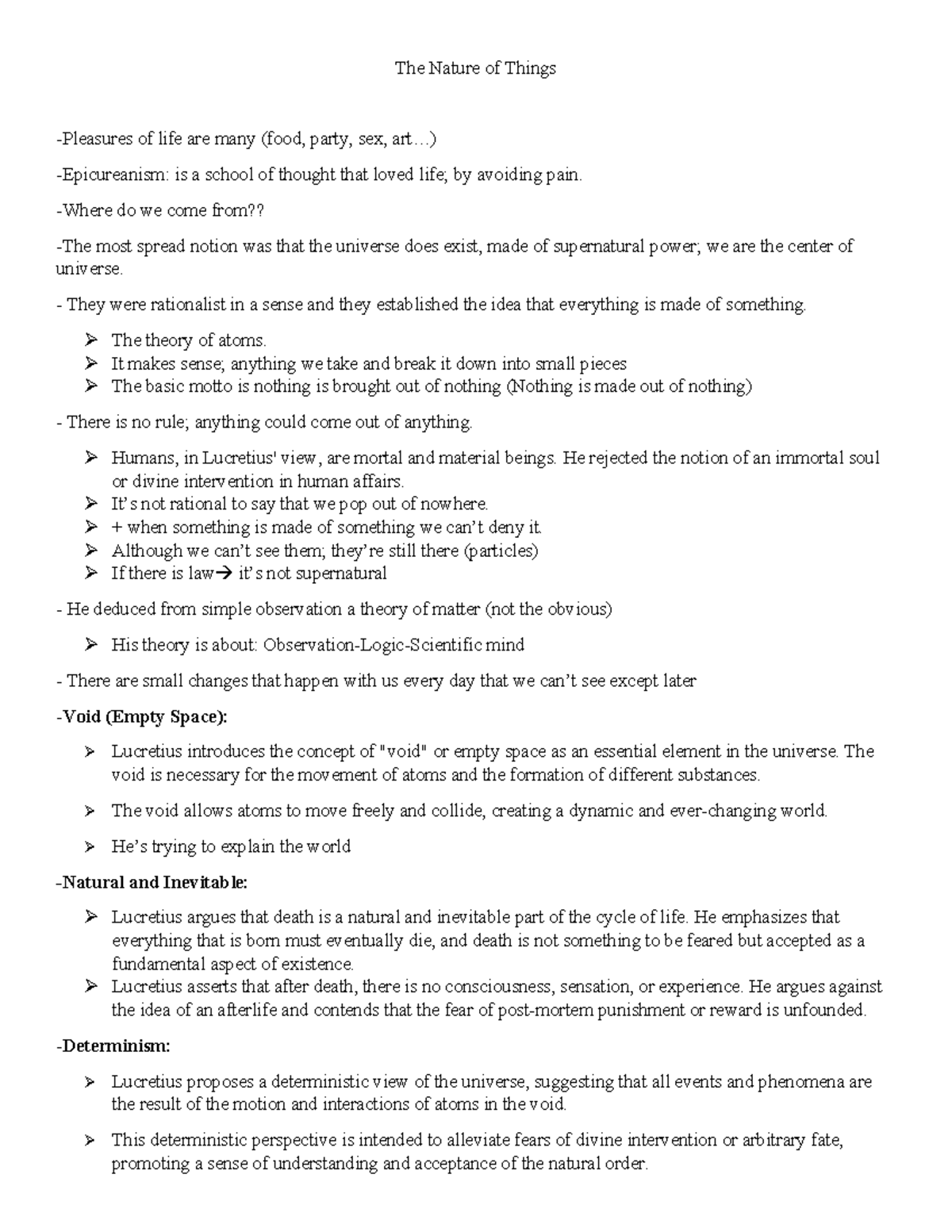 The nature of things Final - The Nature of Things -Pleasures of life ...