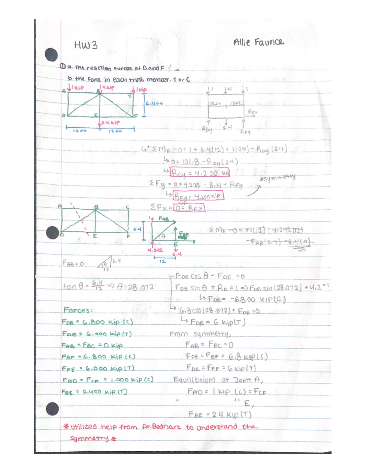 engineering statics homework