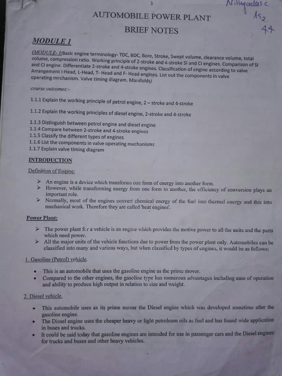 App module 1 - Lecture notes 3,5,6 - Automobile Engineering - Studocu