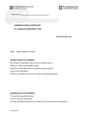 Unit 5 Progress Test Answer Key Version A - Cambridge English Empower ...