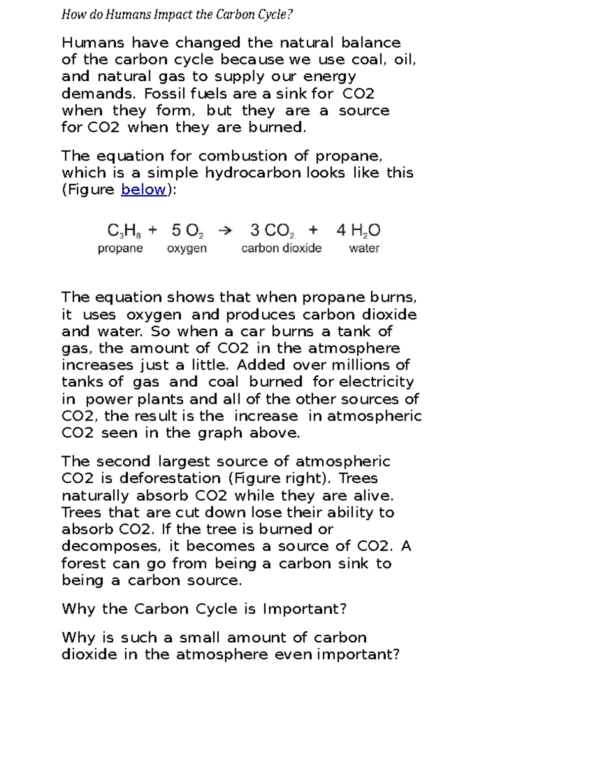 How do Humans Impact the Carbon Cycle - Fossil fuels are a sink for CO ...