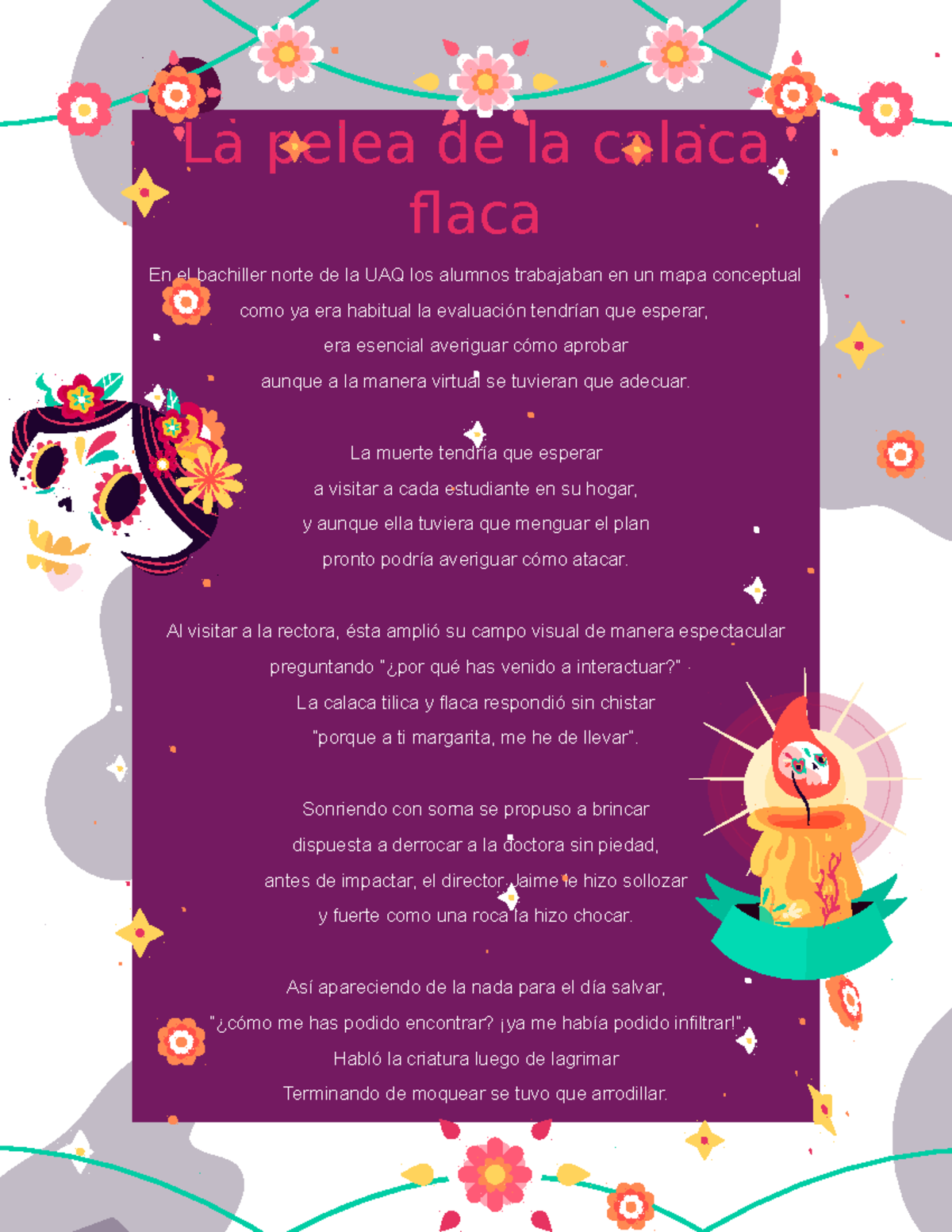 La pelea de la calaca flaca - La pelea de la calaca flaca En el ...