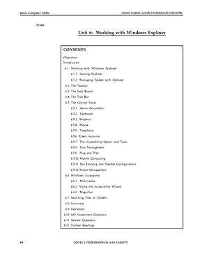 UNIT 8 - Microsoft Word-II - Basic Computer Skills Notes Unit 8 ...