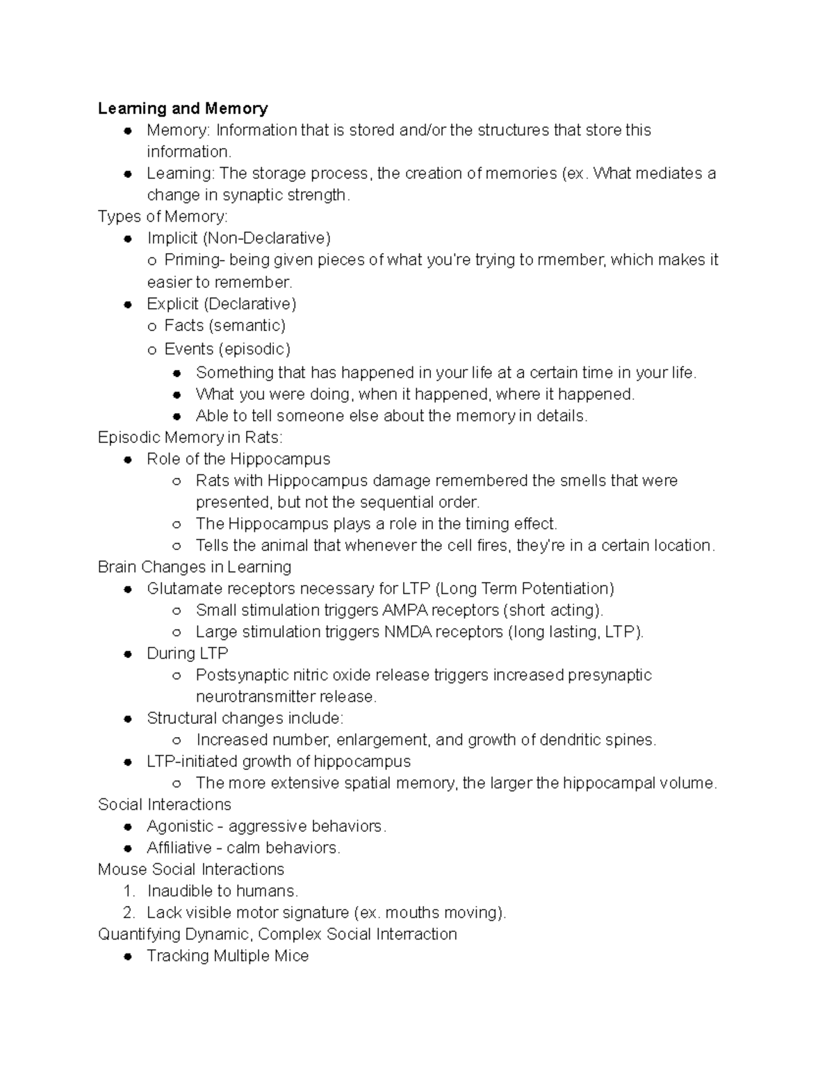 PSYC314 Unit 3 - Lecture notes All for Unit 3 - Learning and Memory ...