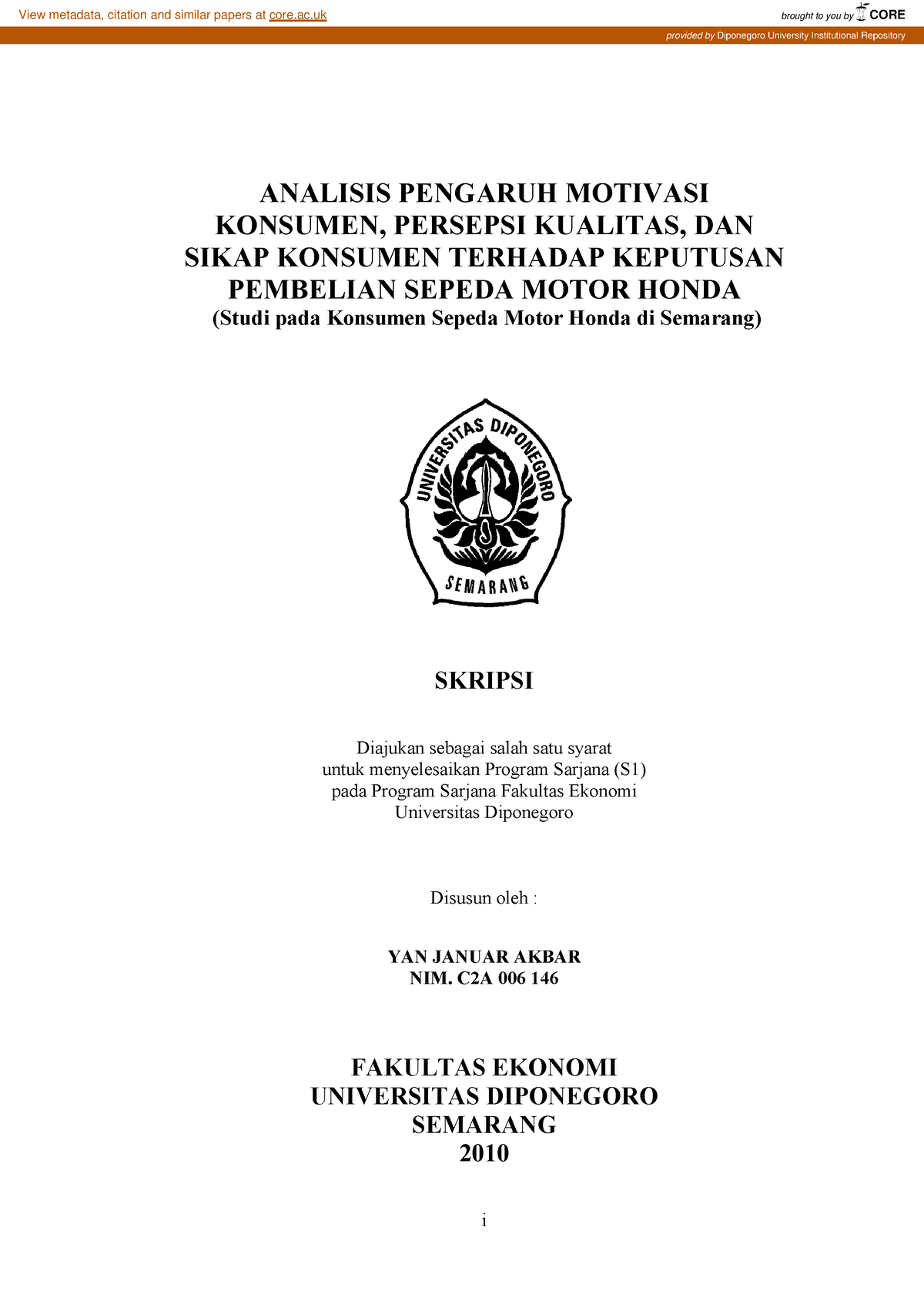 11718807 - Untuk Pelajar - I ANALISIS PENGARUH MOTIVASI KONSUMEN ...