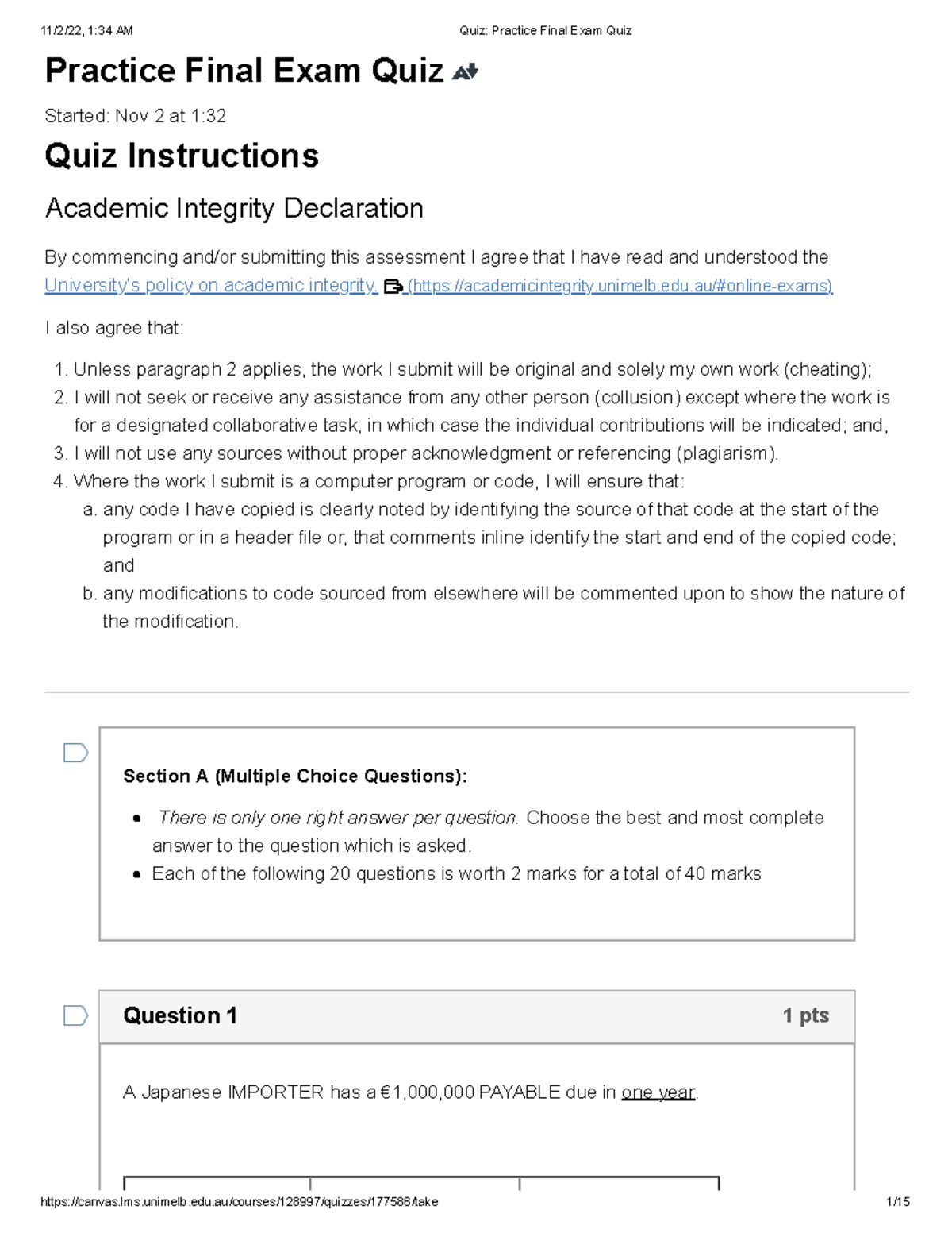 Quiz Practice Final Exam Quiz - Practice Final Exam Quiz Started: Nov 2 ...