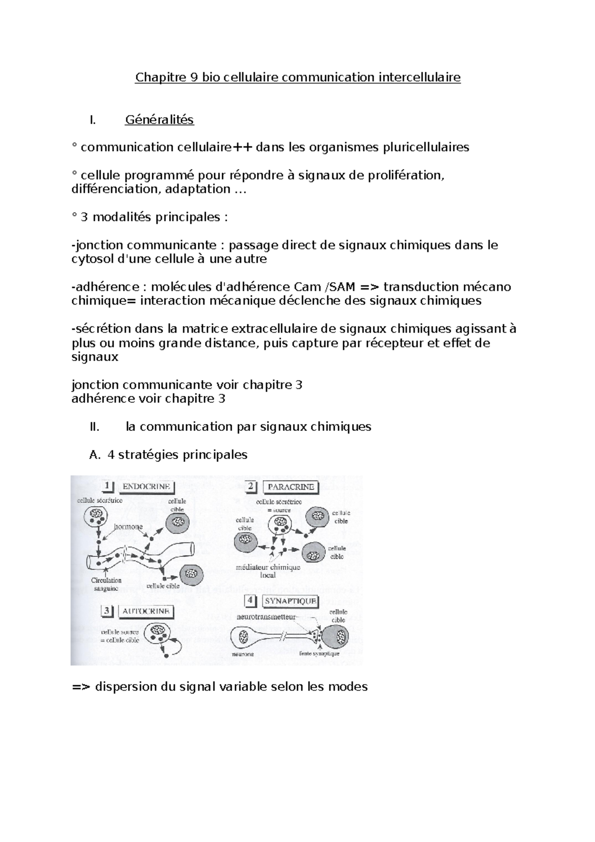 Chapitre 9 Bio Cellulaire Communication Intercellulaire - Chapitre 9 ...