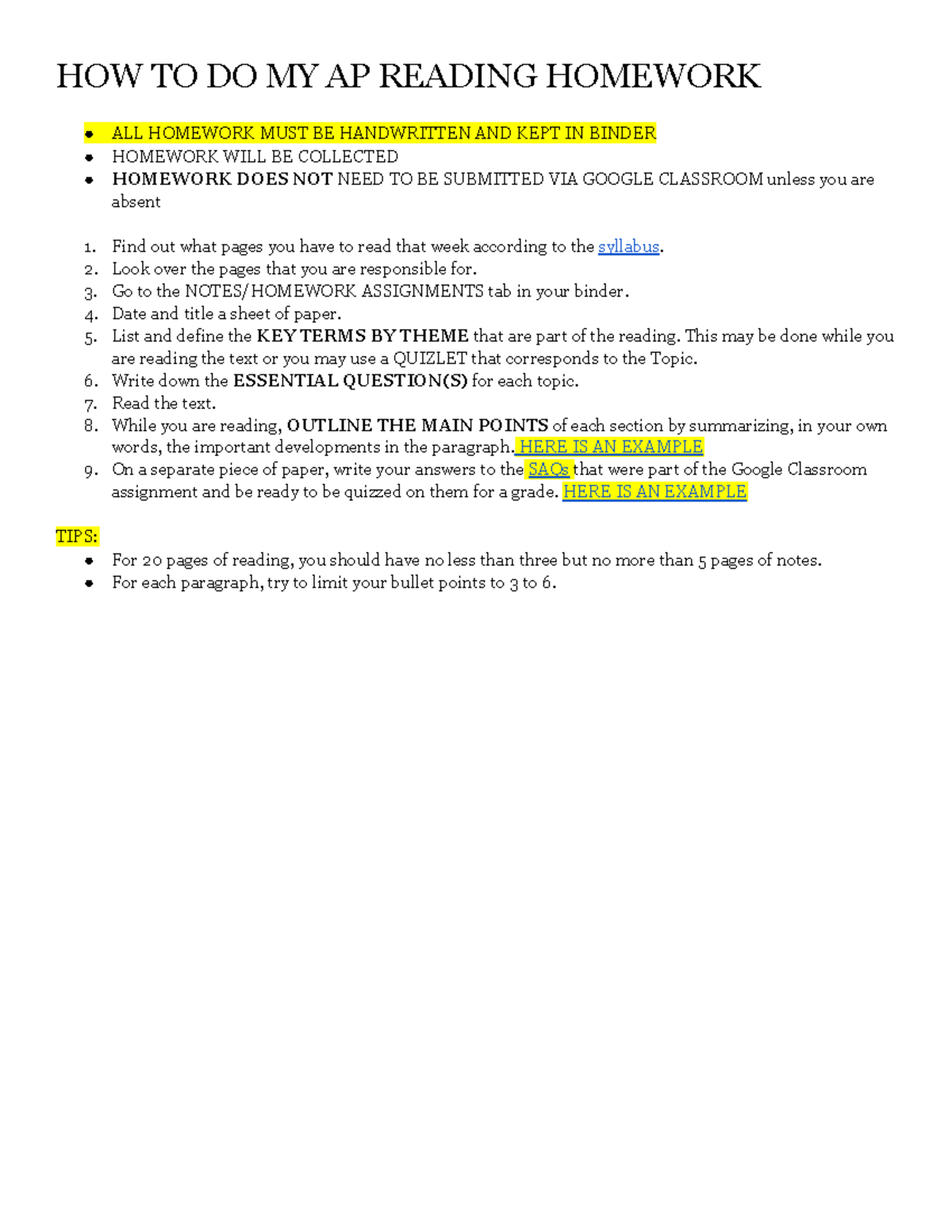HOW TO DO MY AP Reading Homework - HOW TO DO MY AP READING HOMEWORK ALL ...