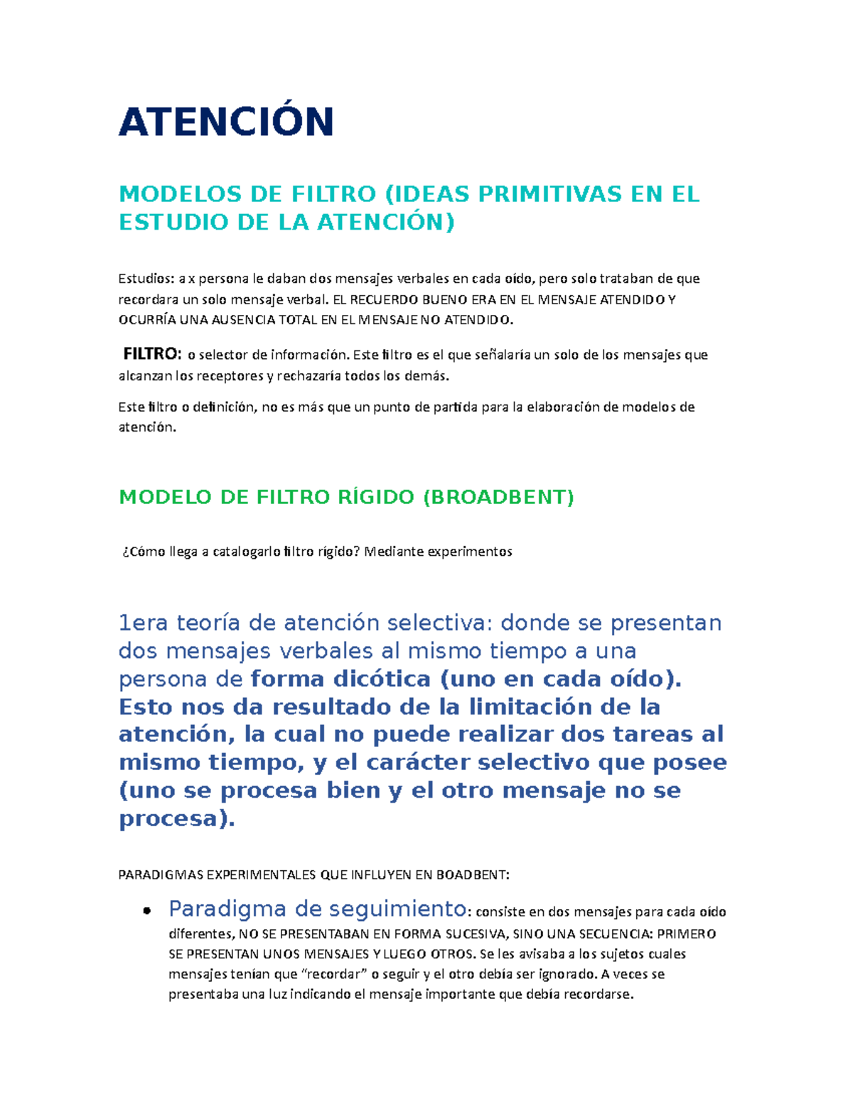 Atención Resumen de procesos básicos primer año - ATENCIÓN MODELOS DE FILTRO  (IDEAS PRIMITIVAS EN EL - Studocu