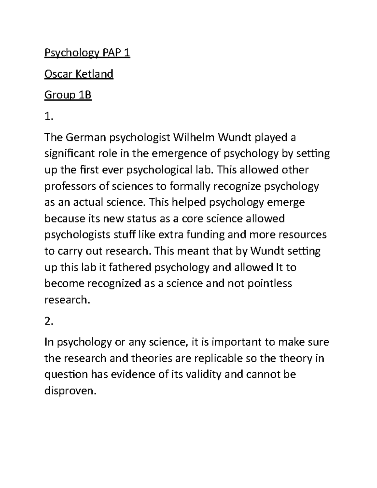 Document 5 - attachenmtmnt - Psychology PAP 1 Oscar Ketland Group 1B ...