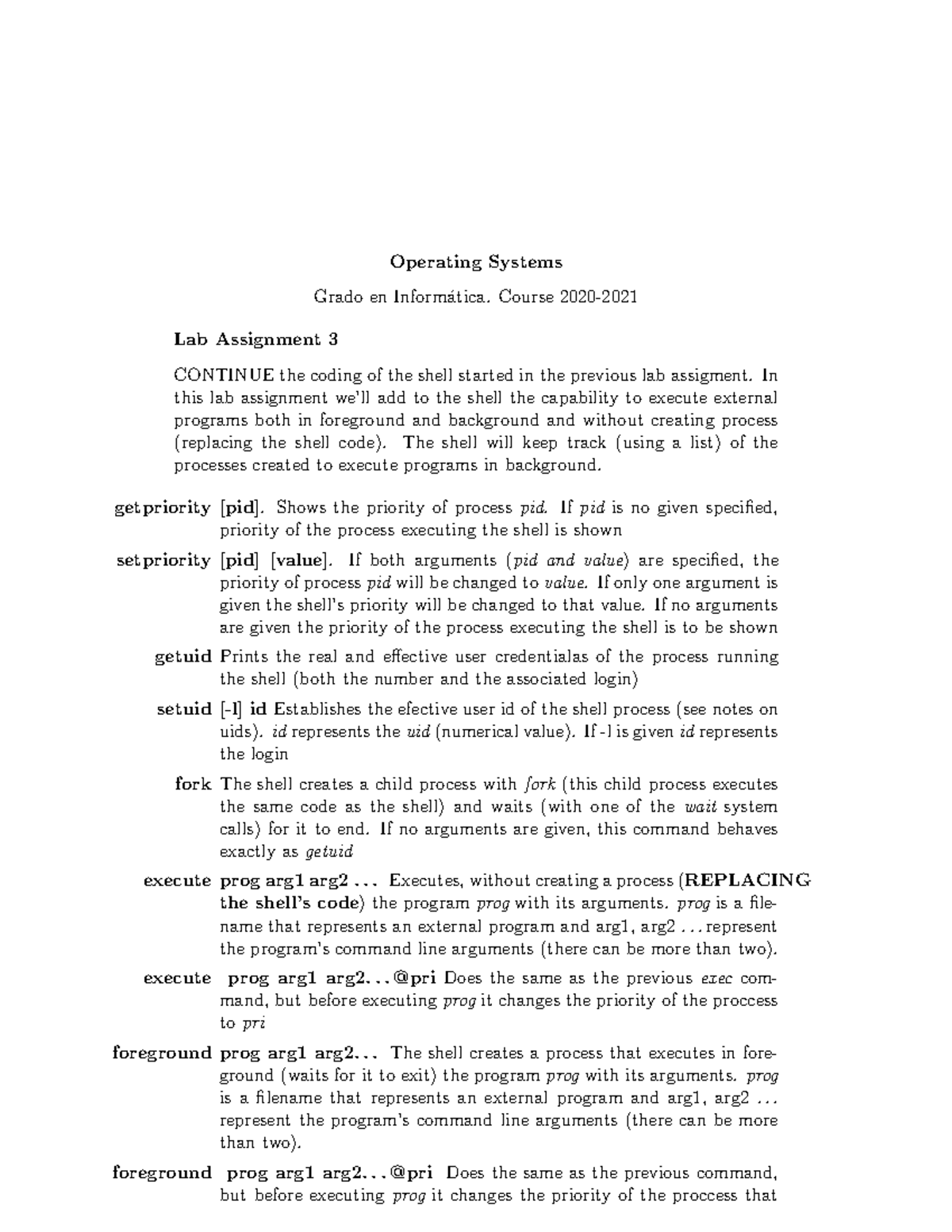 Lab Assignment 3 - facilito - Operating Systems Grado en Inform ́atica ...