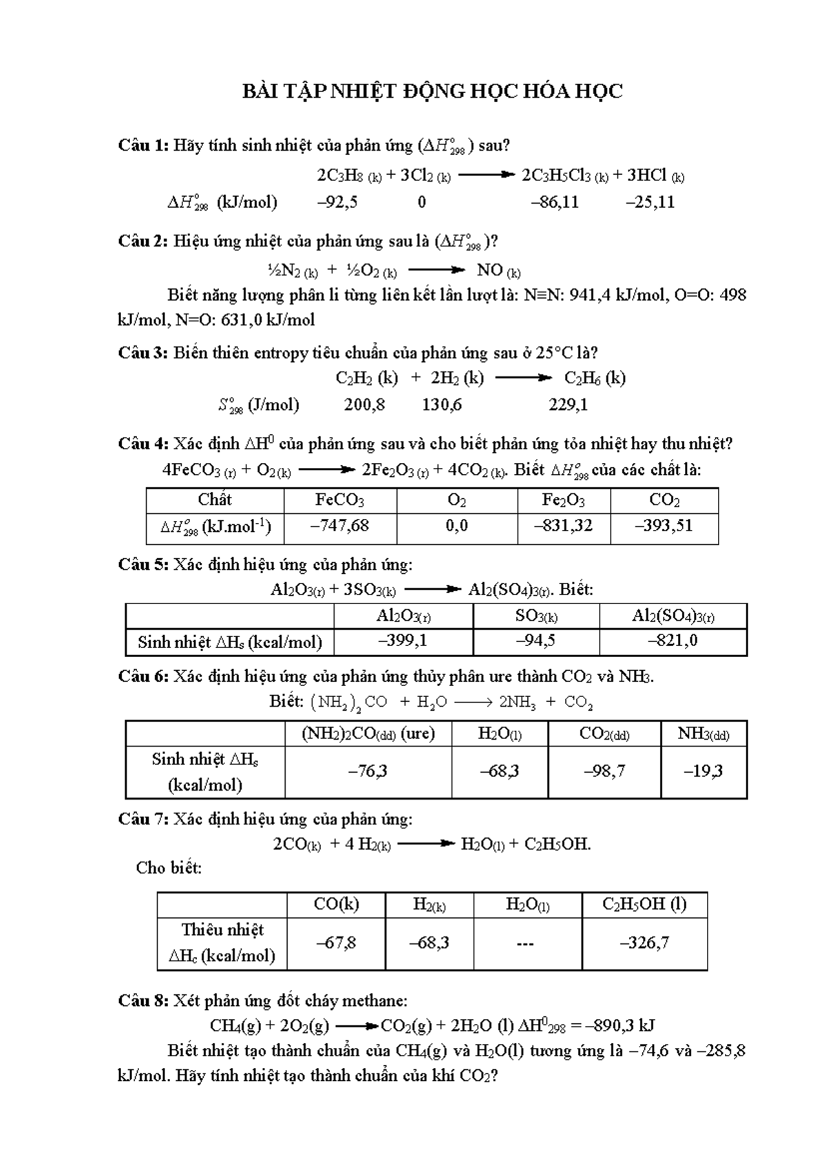 Bai Tap Nhiet Dong Va Dong Hoc (C5, C6) - BÀI TẬP NHIỆT ĐỘNG HỌC HÓA ...